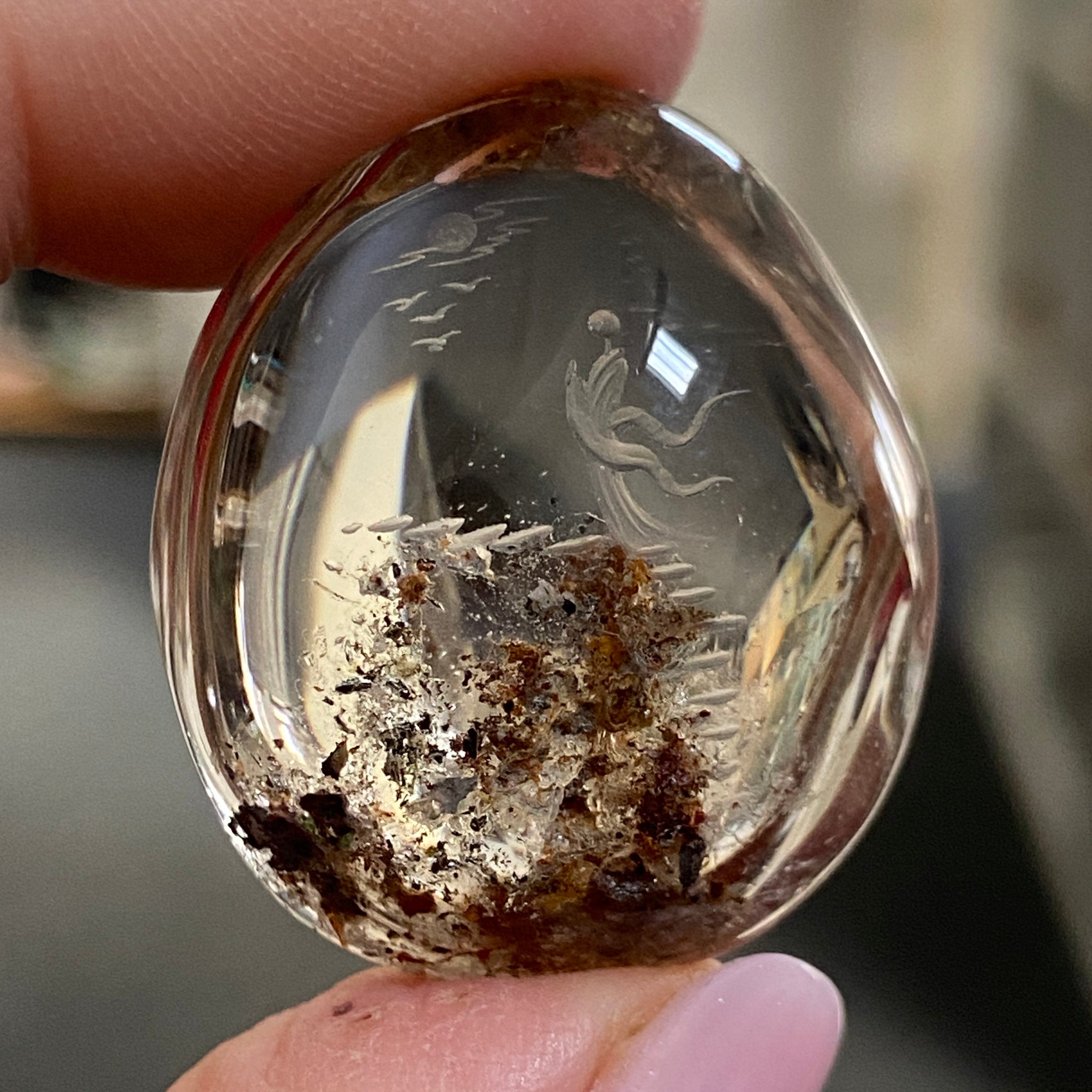 Smoky Citrine Quartz Shaman Carving – Spirit Being