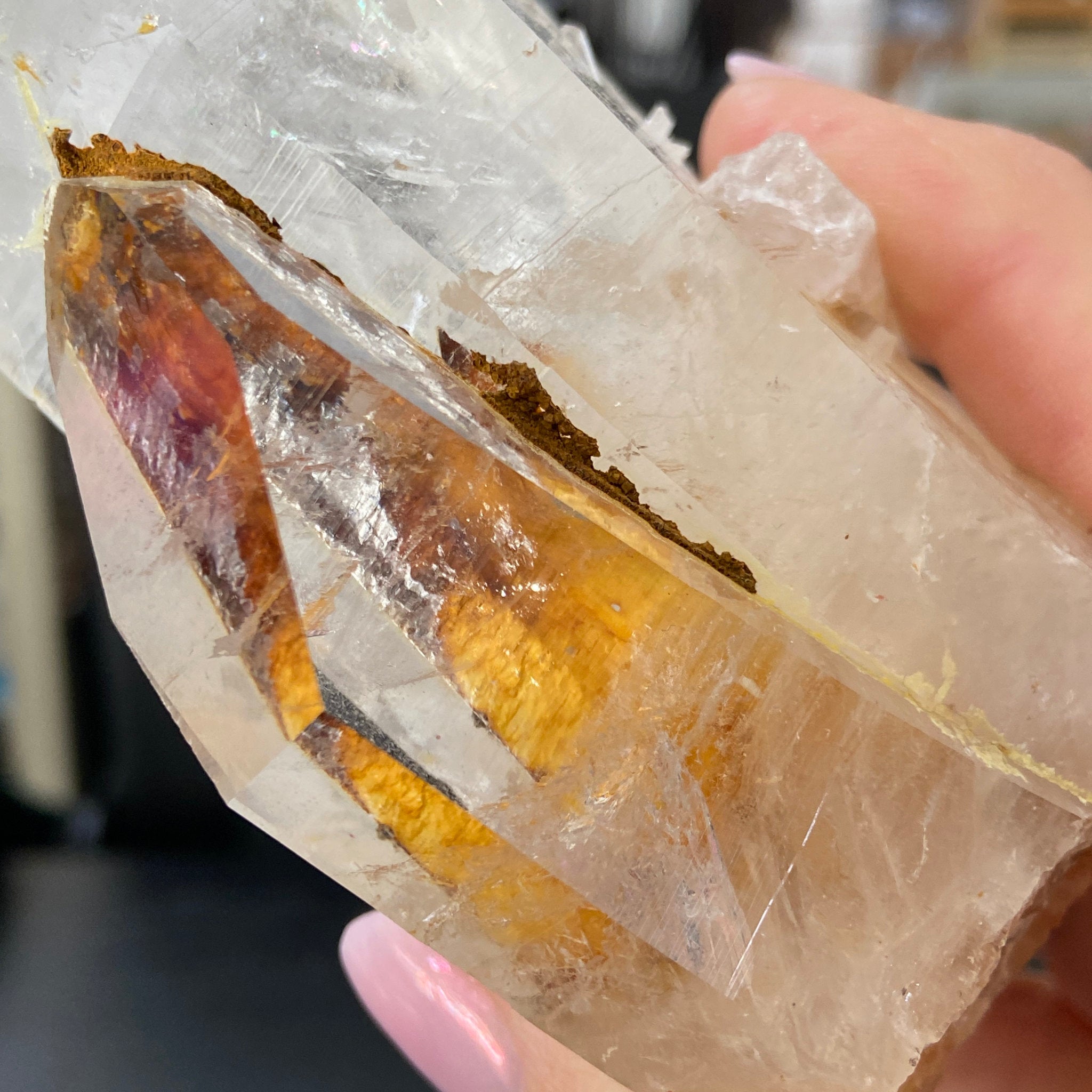 Phoenix Fire Lemurian Quartz Point – Penas Blancas, Colombia