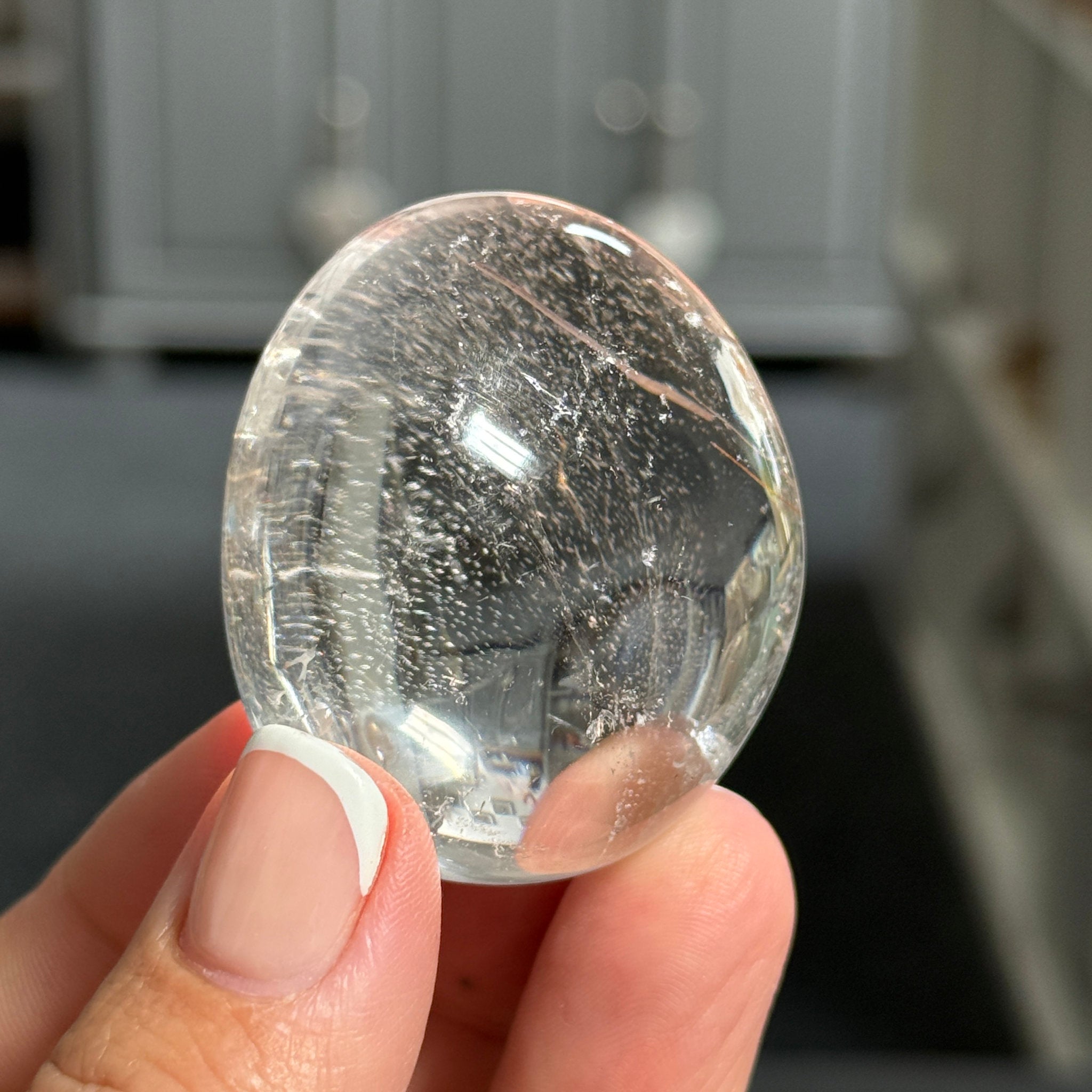 ✨ Clear Quartz Palmstone with Red Rutile – Madagascar