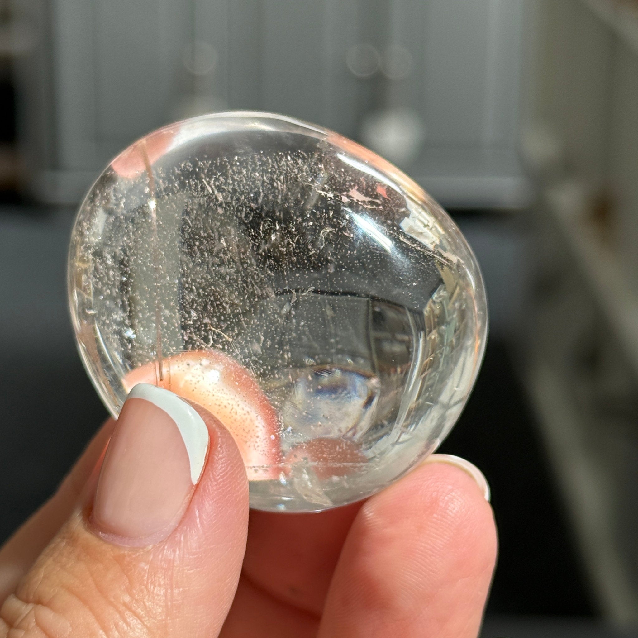 ✨ Clear Quartz Palmstone with Red Rutile – Madagascar