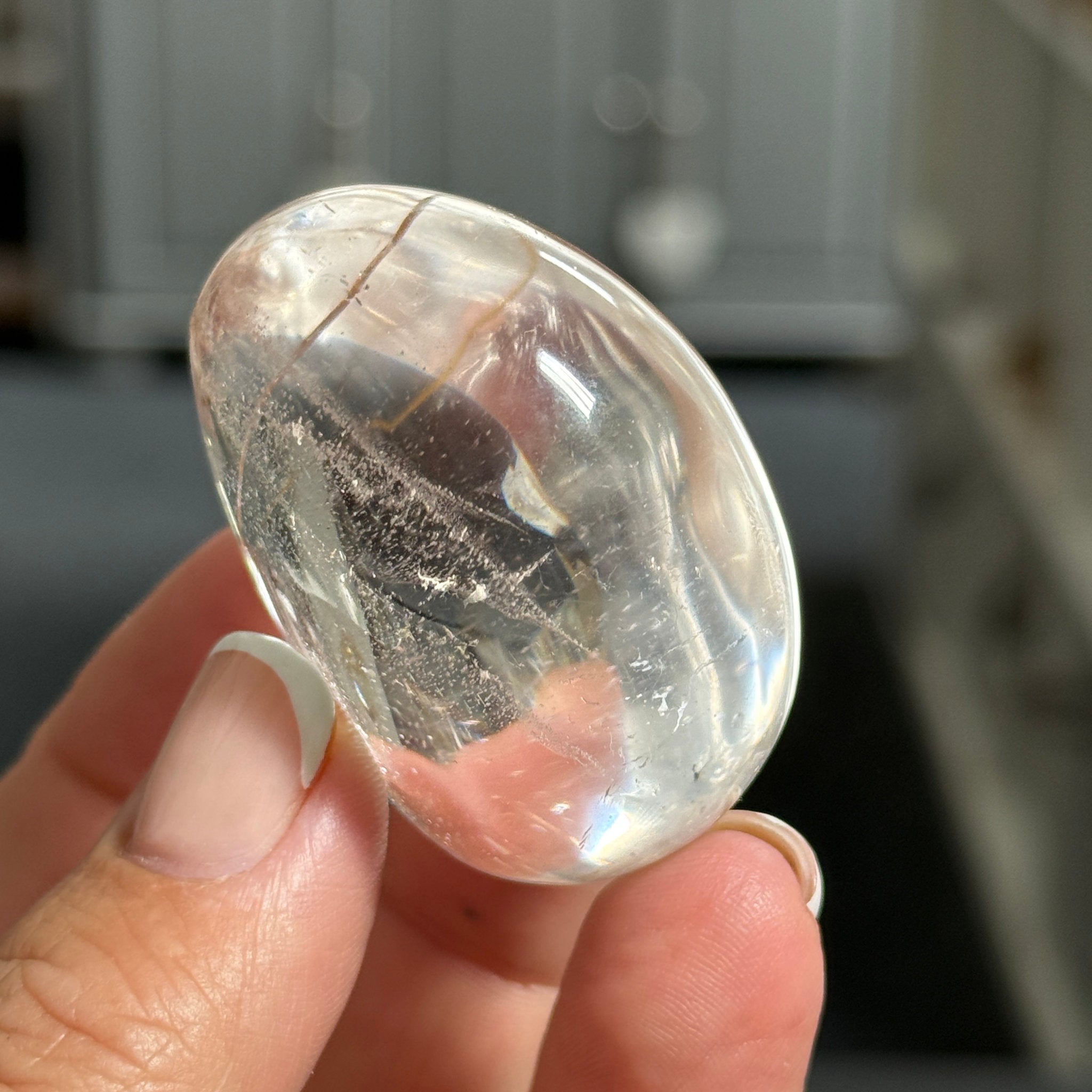 ✨ Clear Quartz Palmstone with Red Rutile – Madagascar