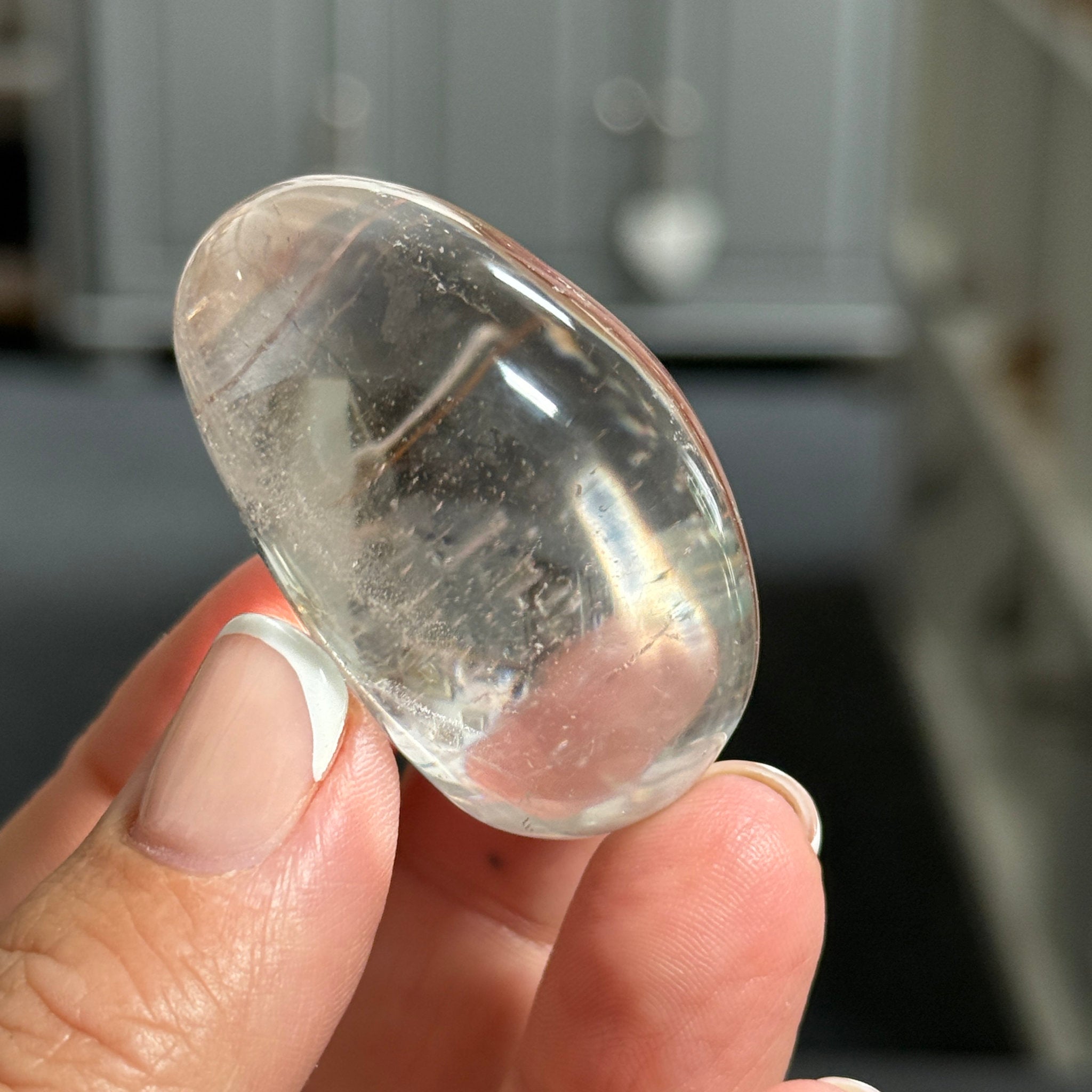 ✨ Clear Quartz Palmstone with Red Rutile – Madagascar