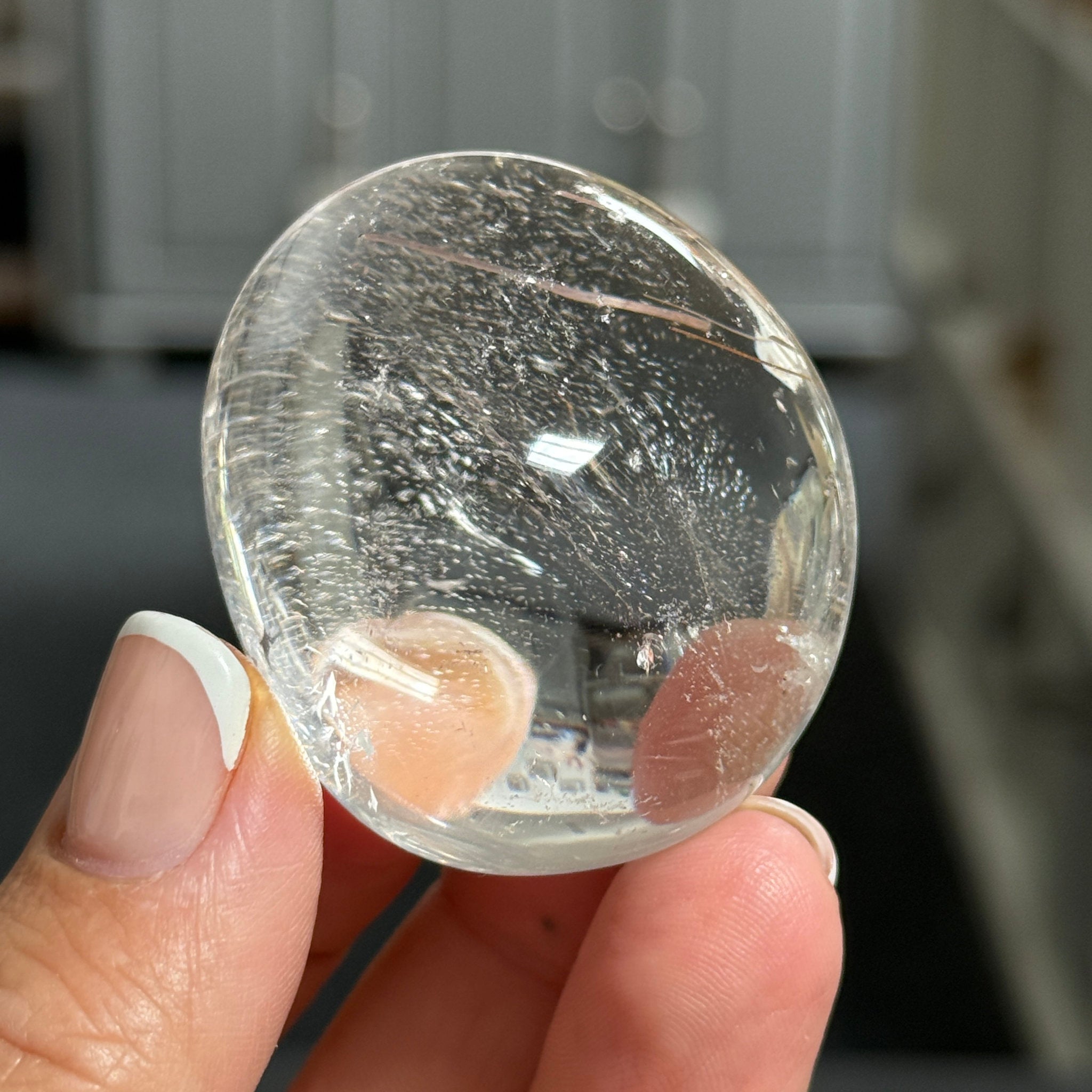 ✨ Clear Quartz Palmstone with Red Rutile – Madagascar