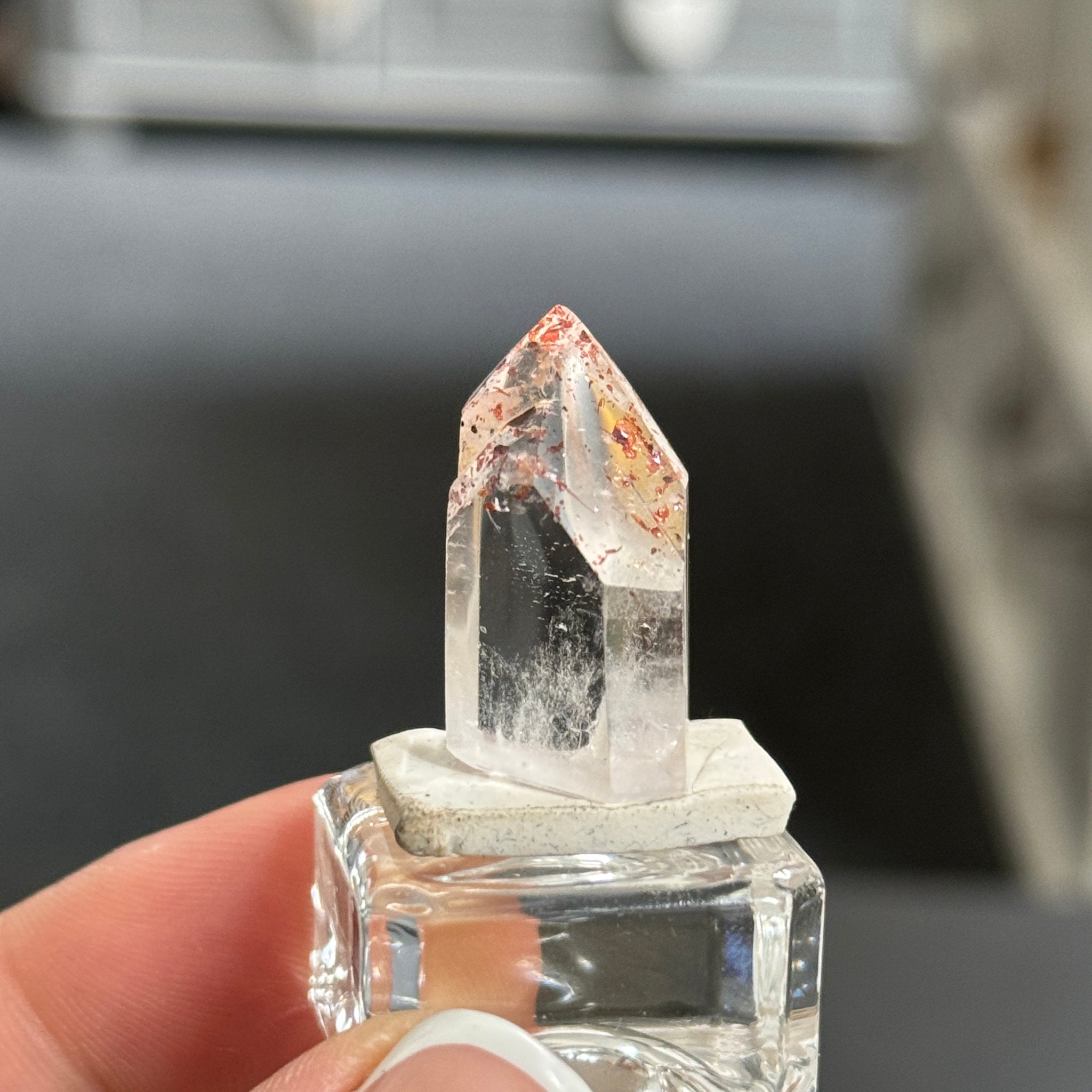 ❤️‍🔥 Mini Harlequin Clear Quartz Tower – Madagascar