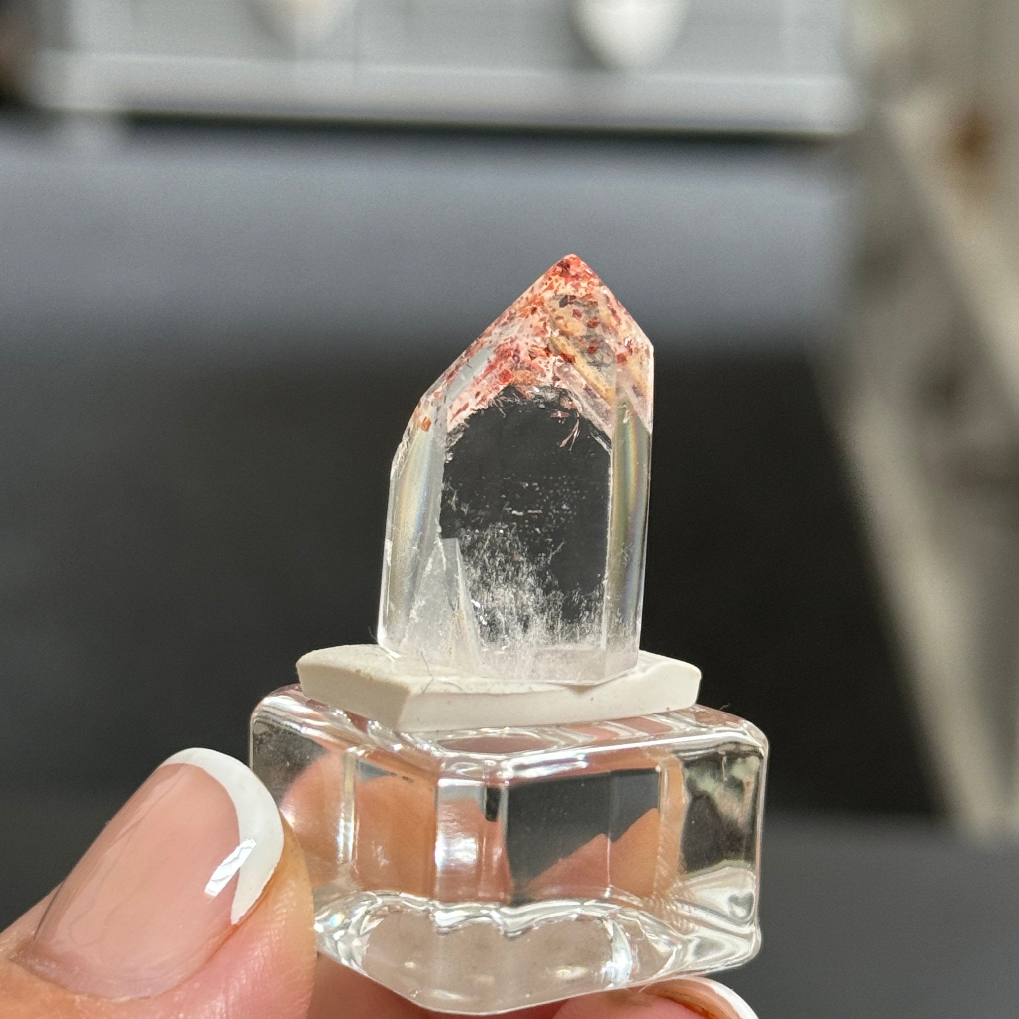 ❤️‍🔥 Mini Harlequin Clear Quartz Tower – Madagascar