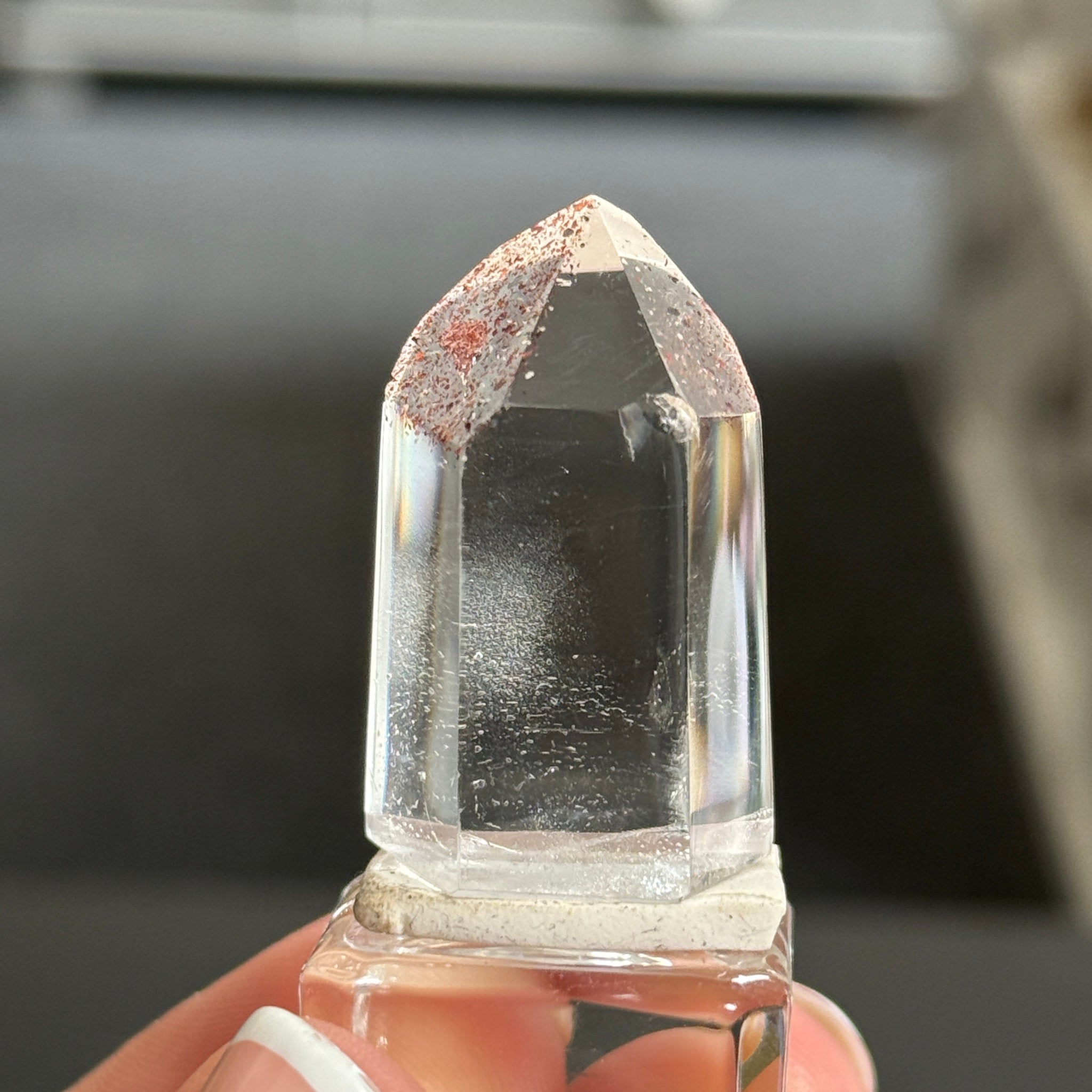 ❤️‍🔥 Mini Harlequin Clear Quartz Tower – Madagascar
