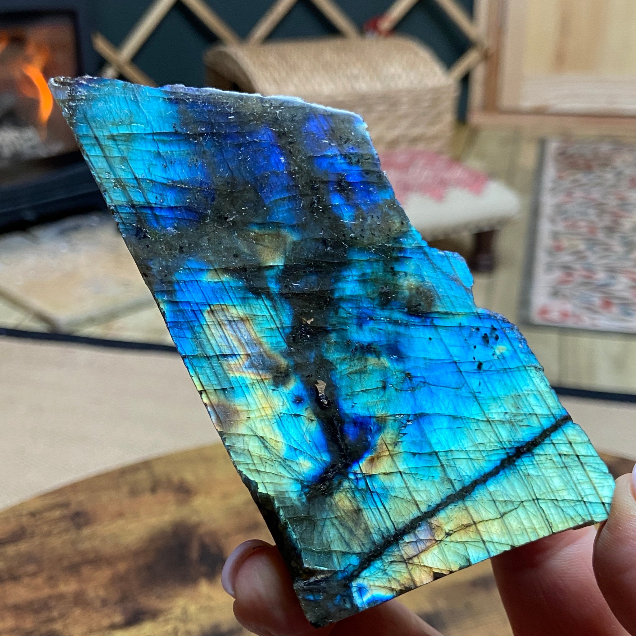 The Gilded Wing - Standing Madagascan Labradorite