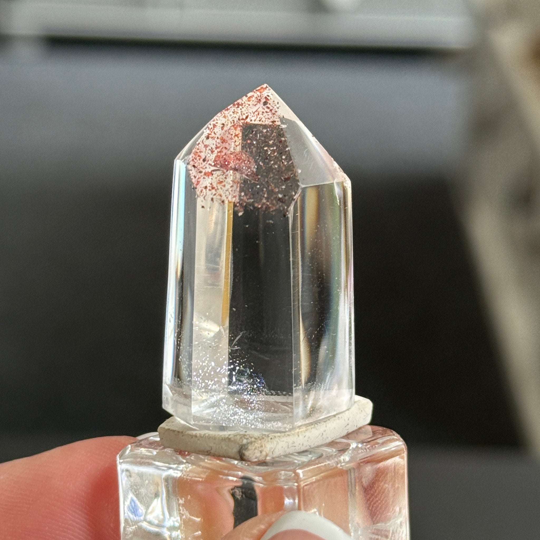 ❤️‍🔥 Mini Harlequin Clear Quartz Tower – Madagascar