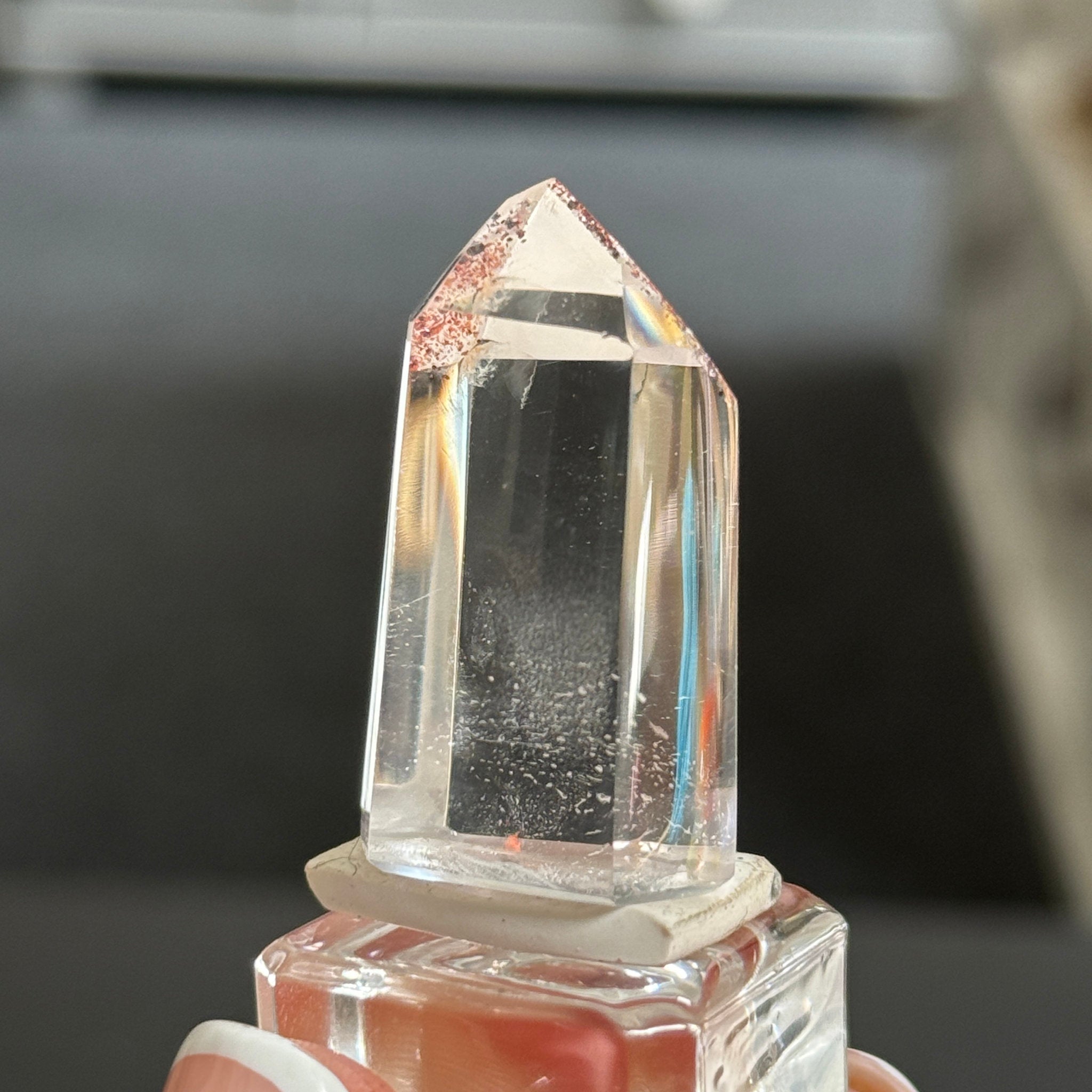 ❤️‍🔥 Mini Harlequin Clear Quartz Tower – Madagascar