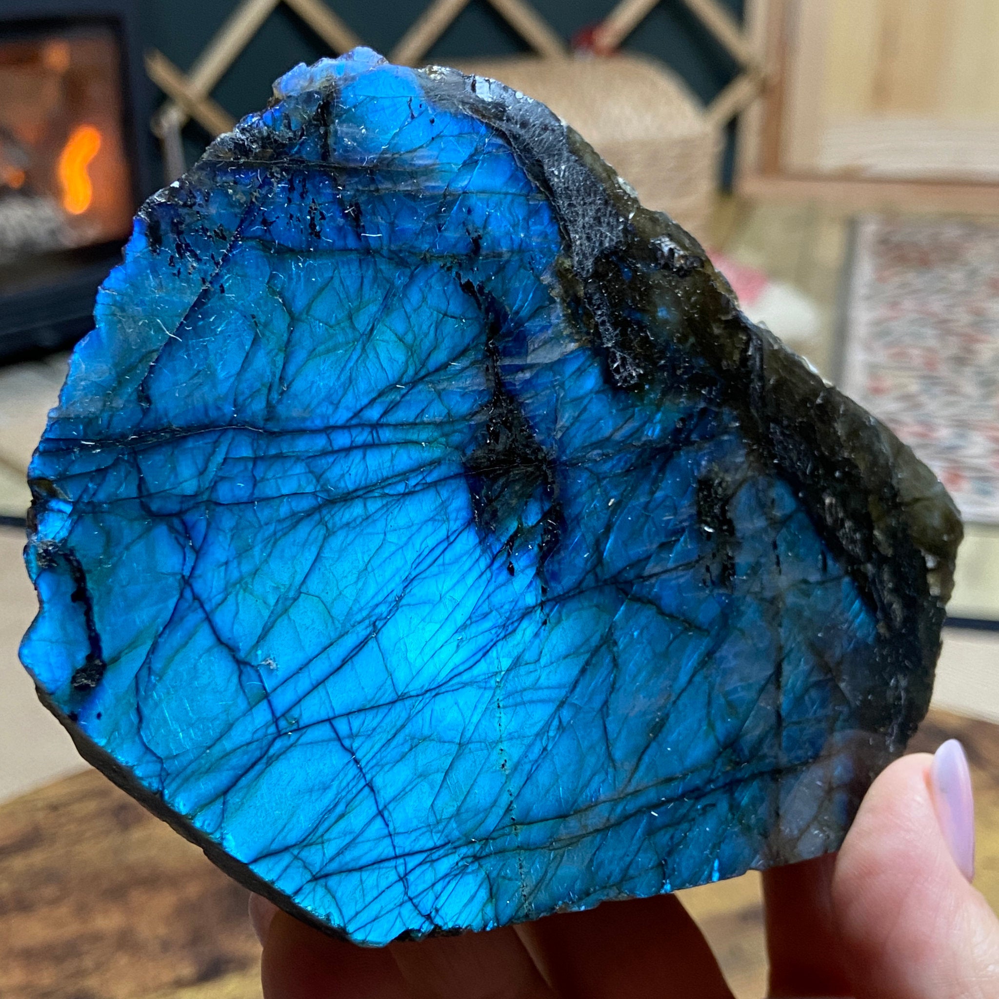 The Indigo Web - Standing Madagascan Labradorite