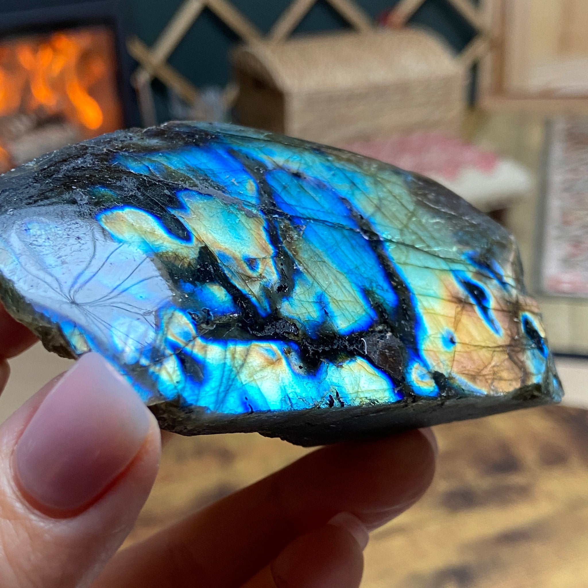The Shifting Mirage - Standing Madagascan Labradorite