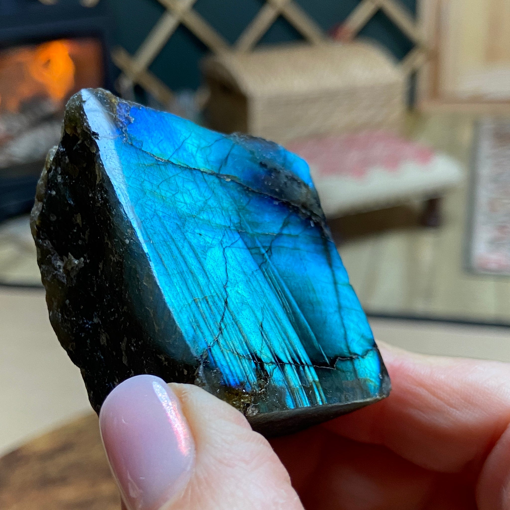 The Midnight Mirage - Standing Madagascan Labradorite