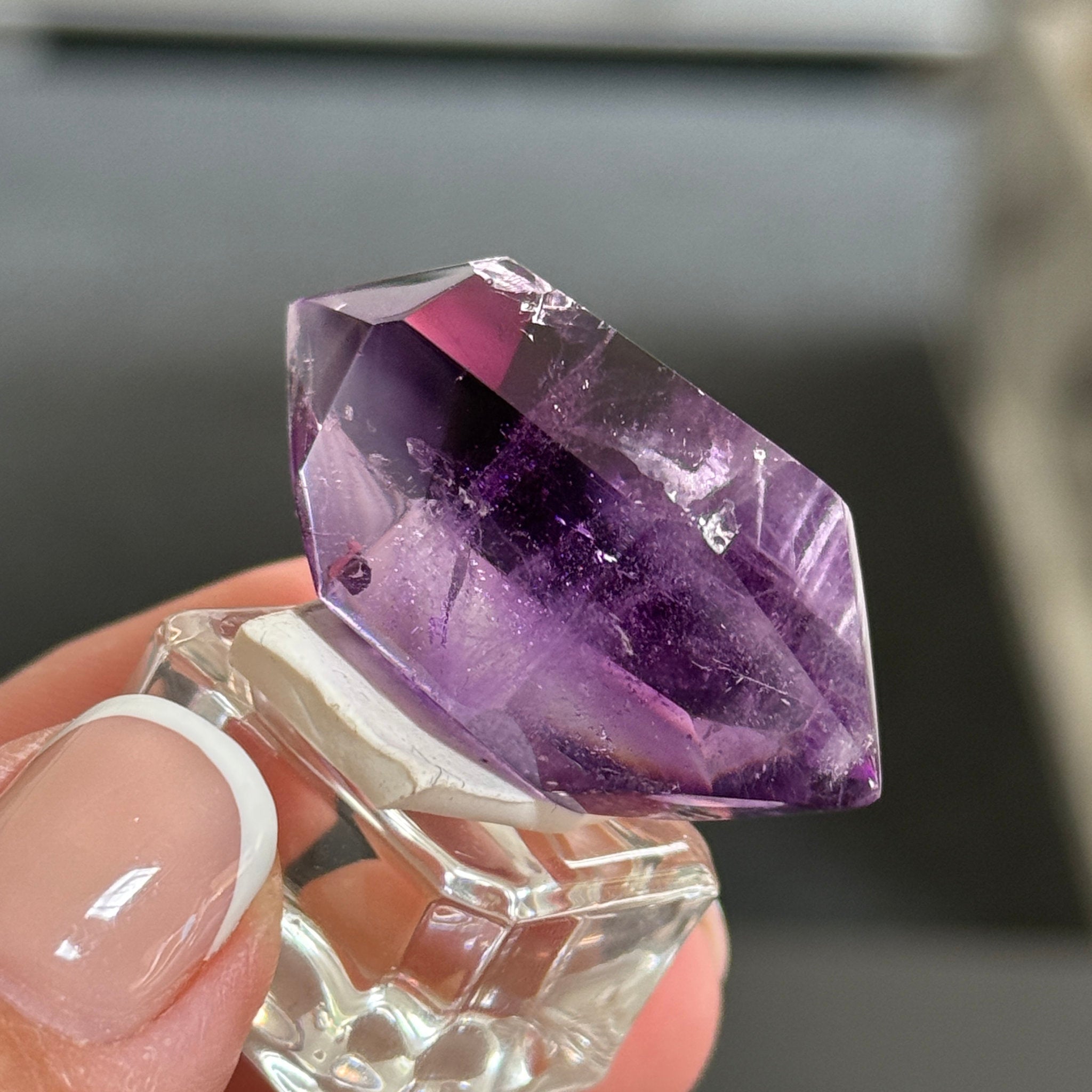 💜 Natural Amethyst DT with Chevron Phantoms – Madagascar