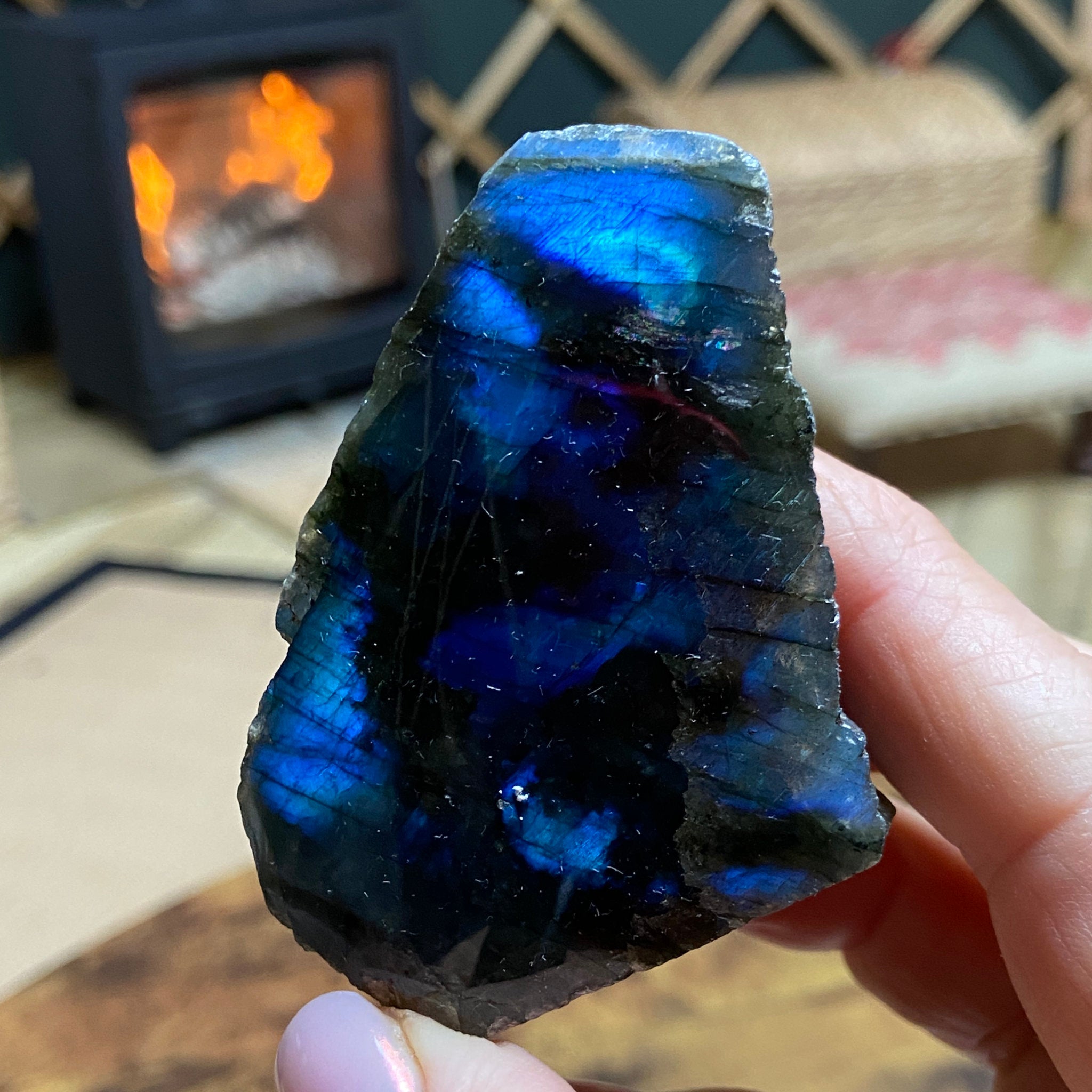 The Indigo Glow - Standing Madagascan Labradorite