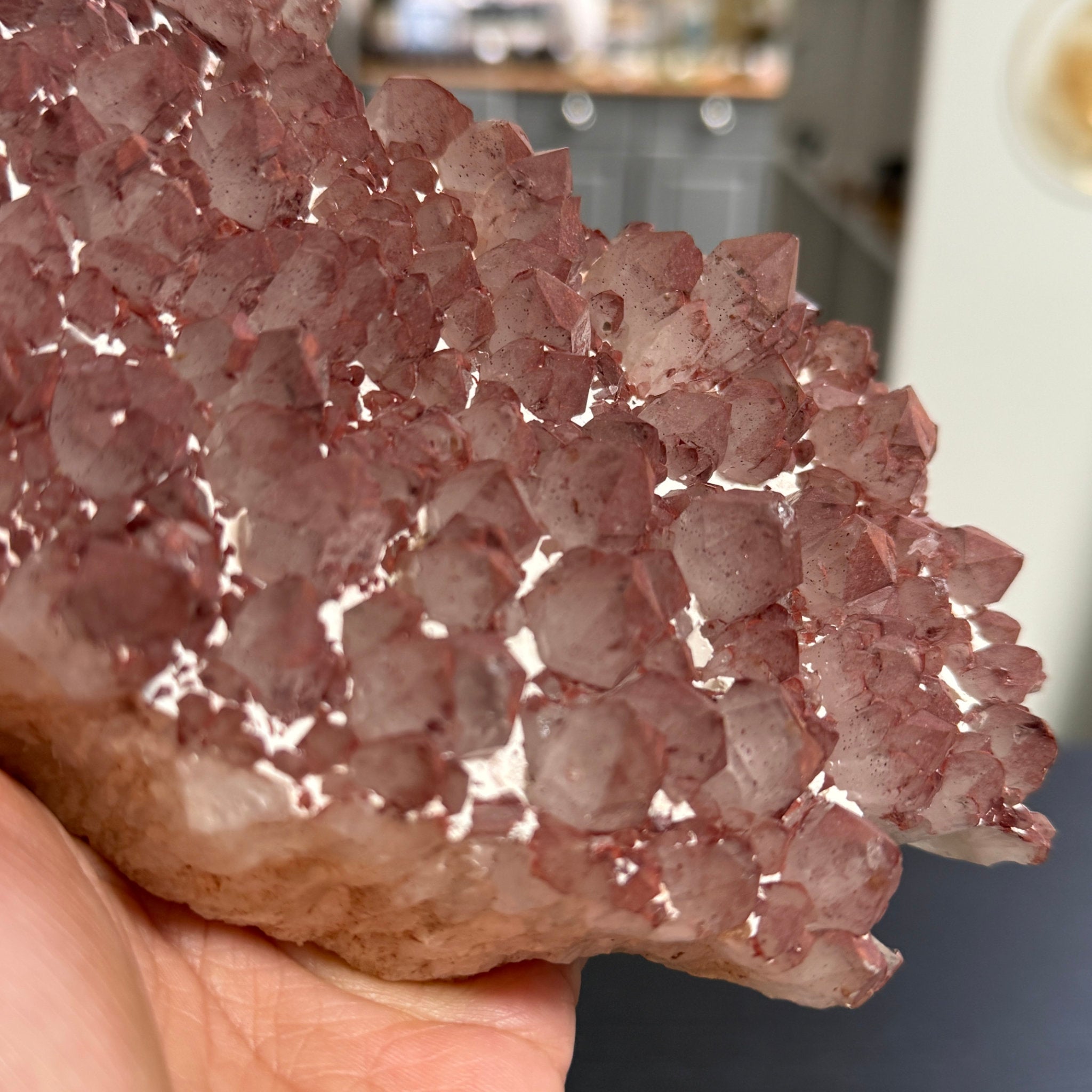 ❤️ Red Hematite Covered Quartz Bed – Madagascar