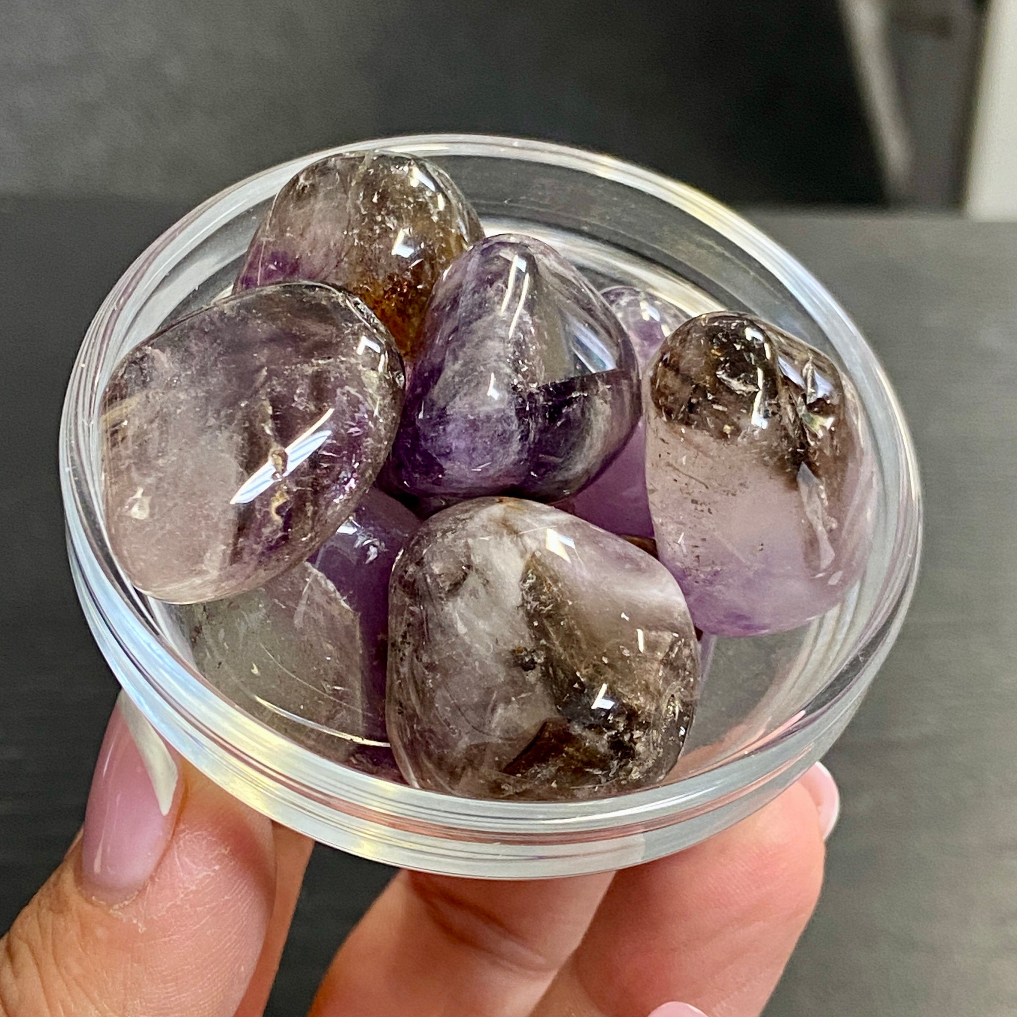 💜 Smoky Amethyst Brandberg Tumbled Stone