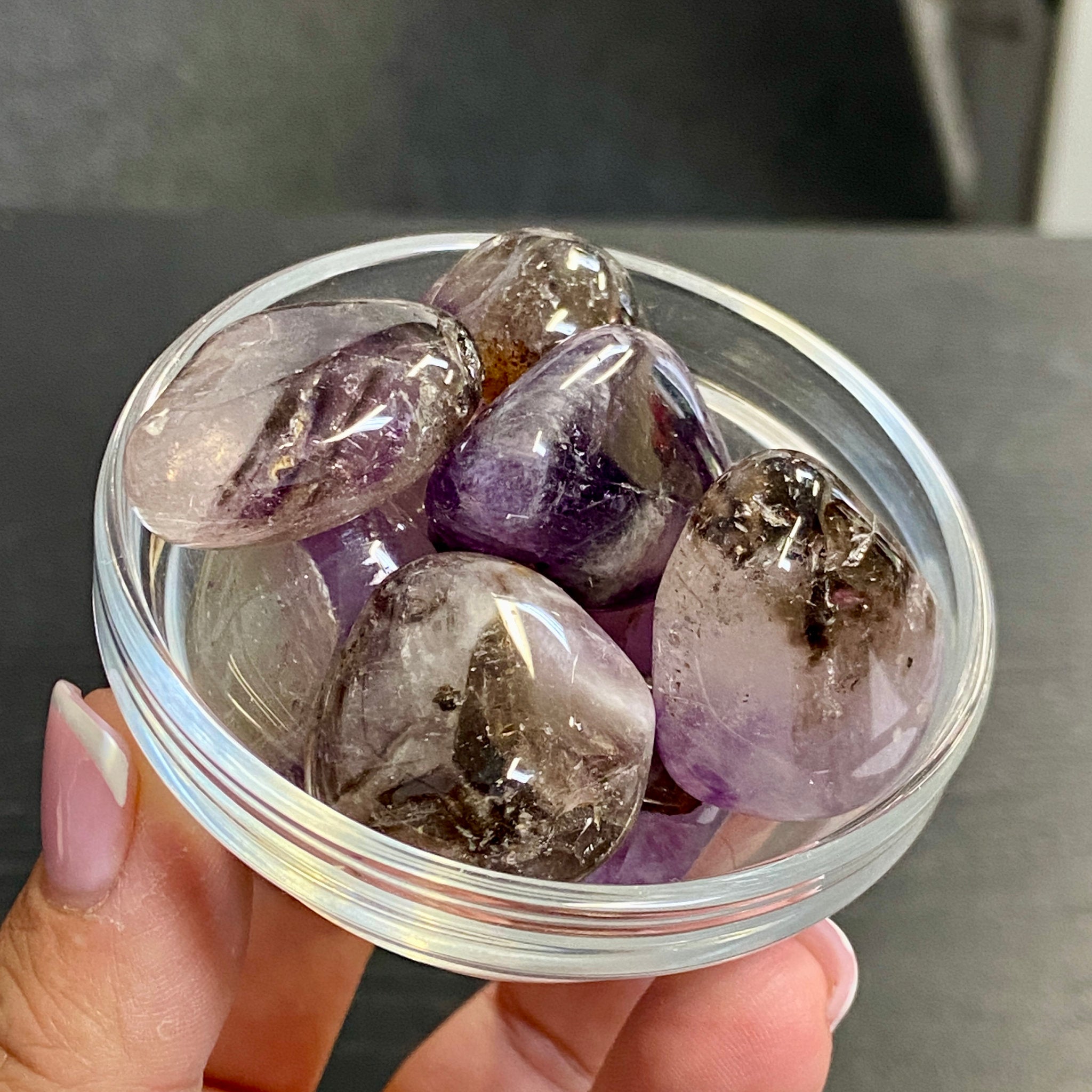 💜 Smoky Amethyst Brandberg Tumbled Stone