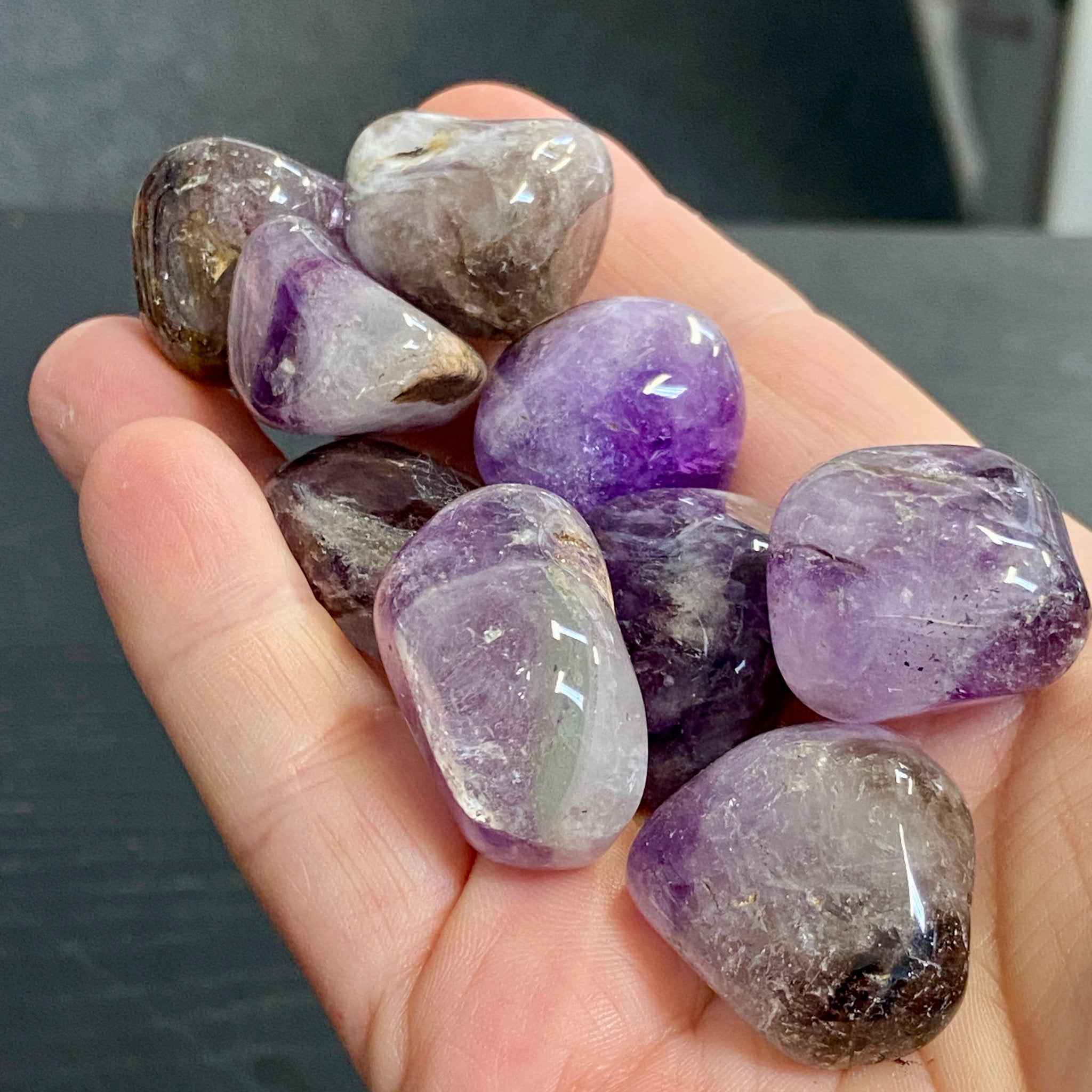💜 Smoky Amethyst Brandberg Tumbled Stone