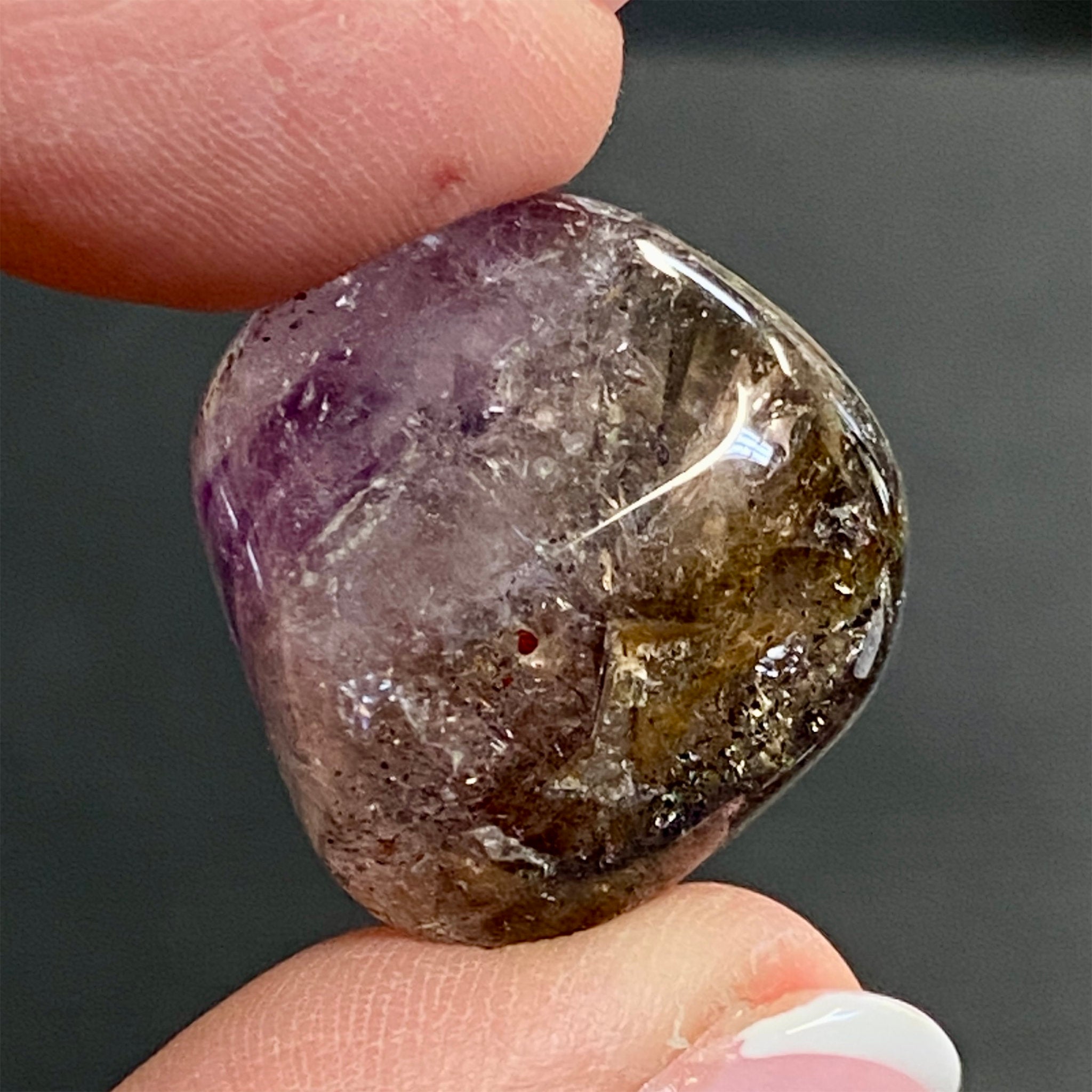 💜 Smoky Amethyst Brandberg Tumbled Stone
