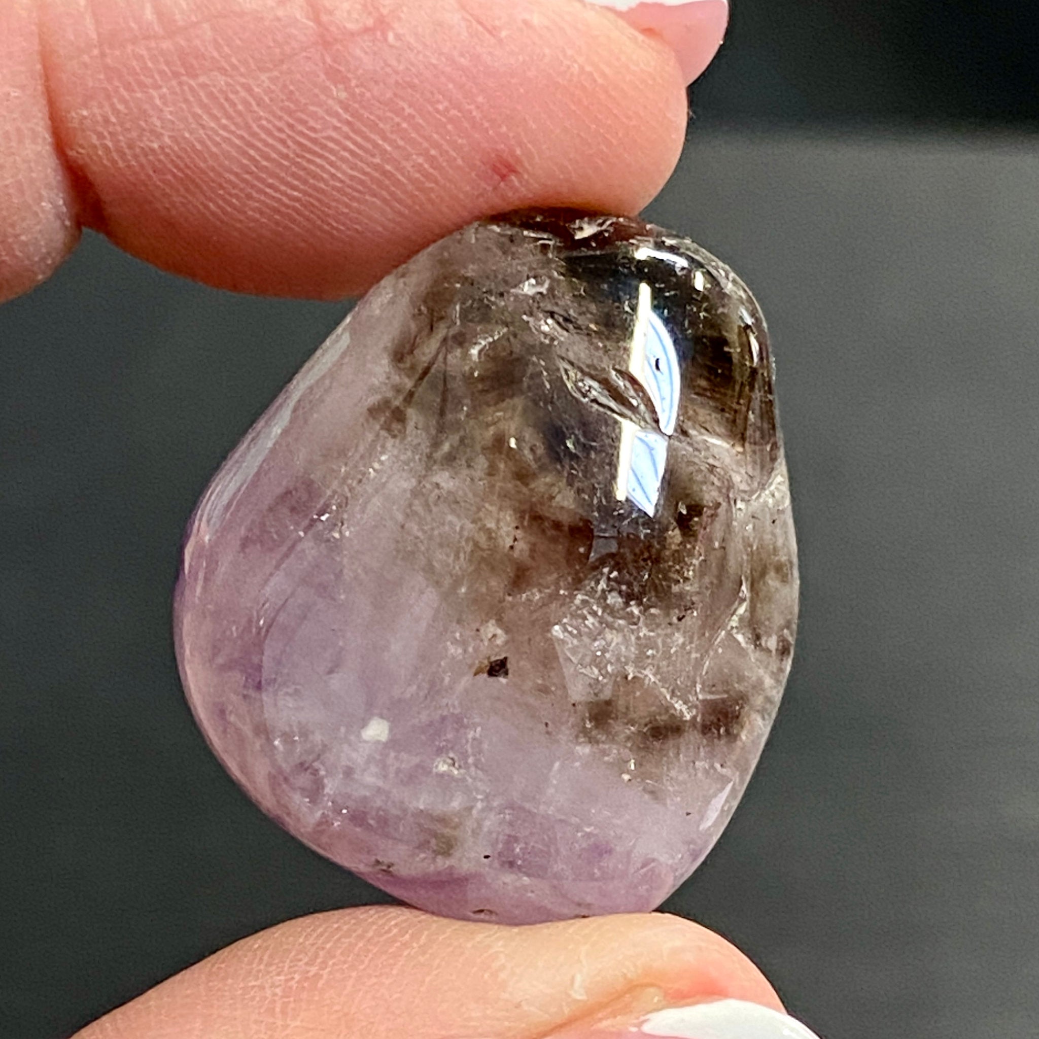 💜 Smoky Amethyst Brandberg Tumbled Stone