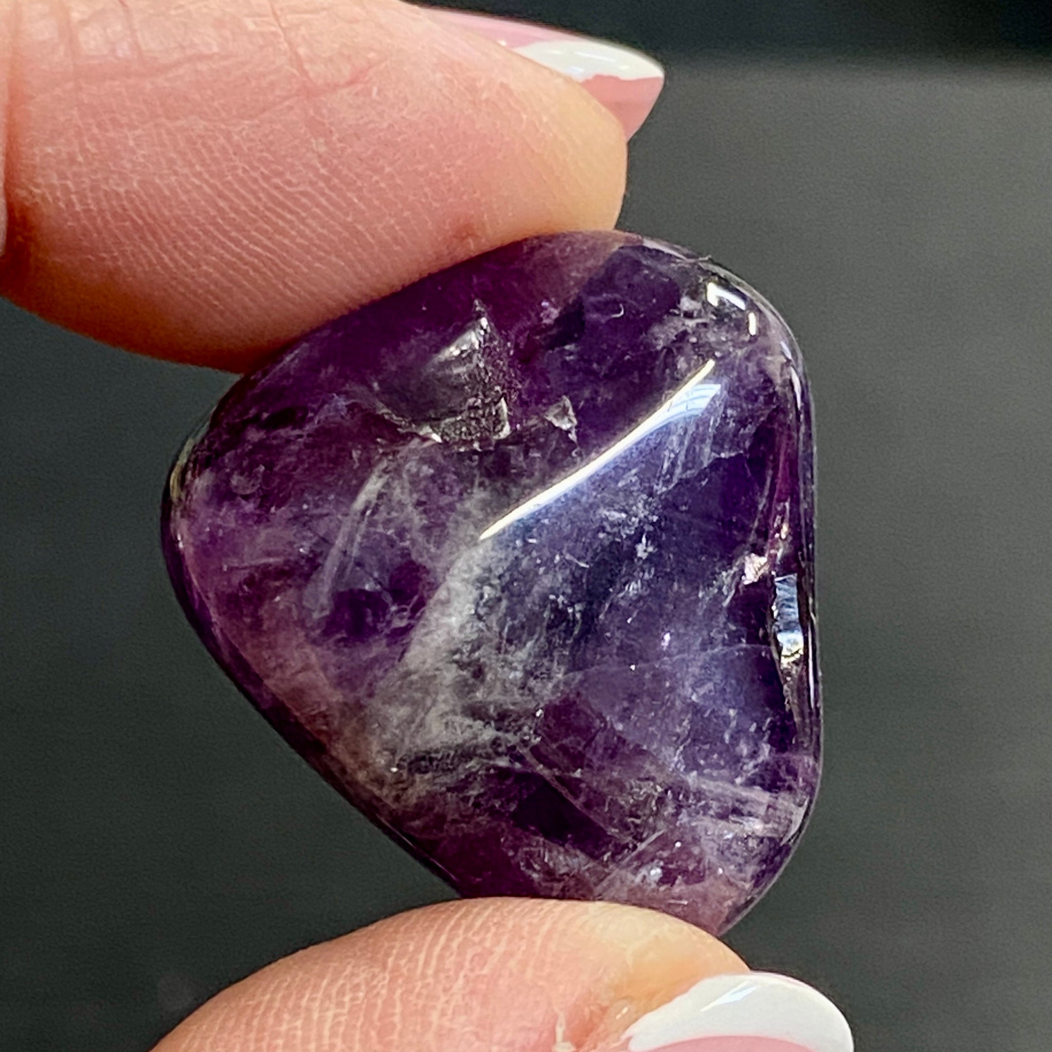 💜 Smoky Amethyst Brandberg Tumbled Stone