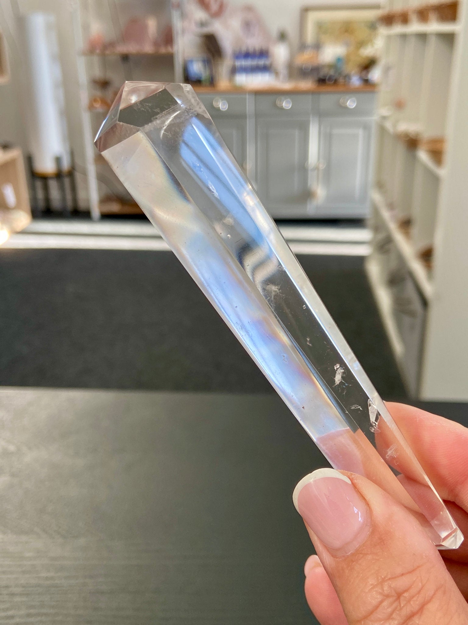 💎 Blue Feathered Manifestation Quartz – Double Terminated