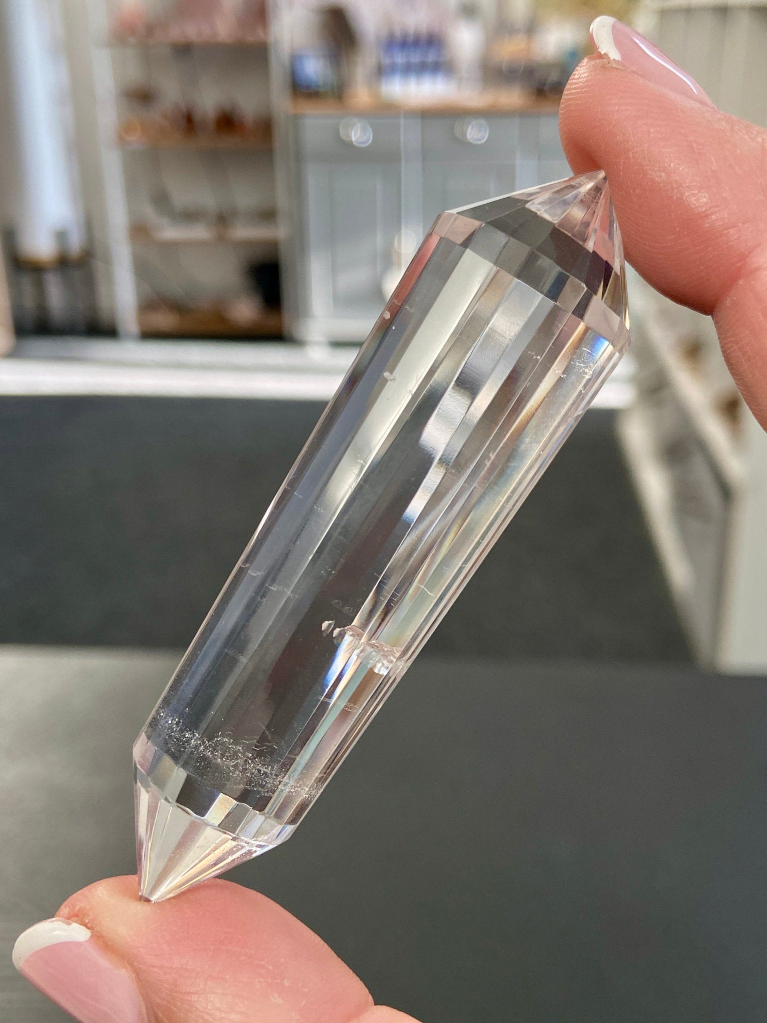 💎 Clear Quartz Vogel – 24 Sided