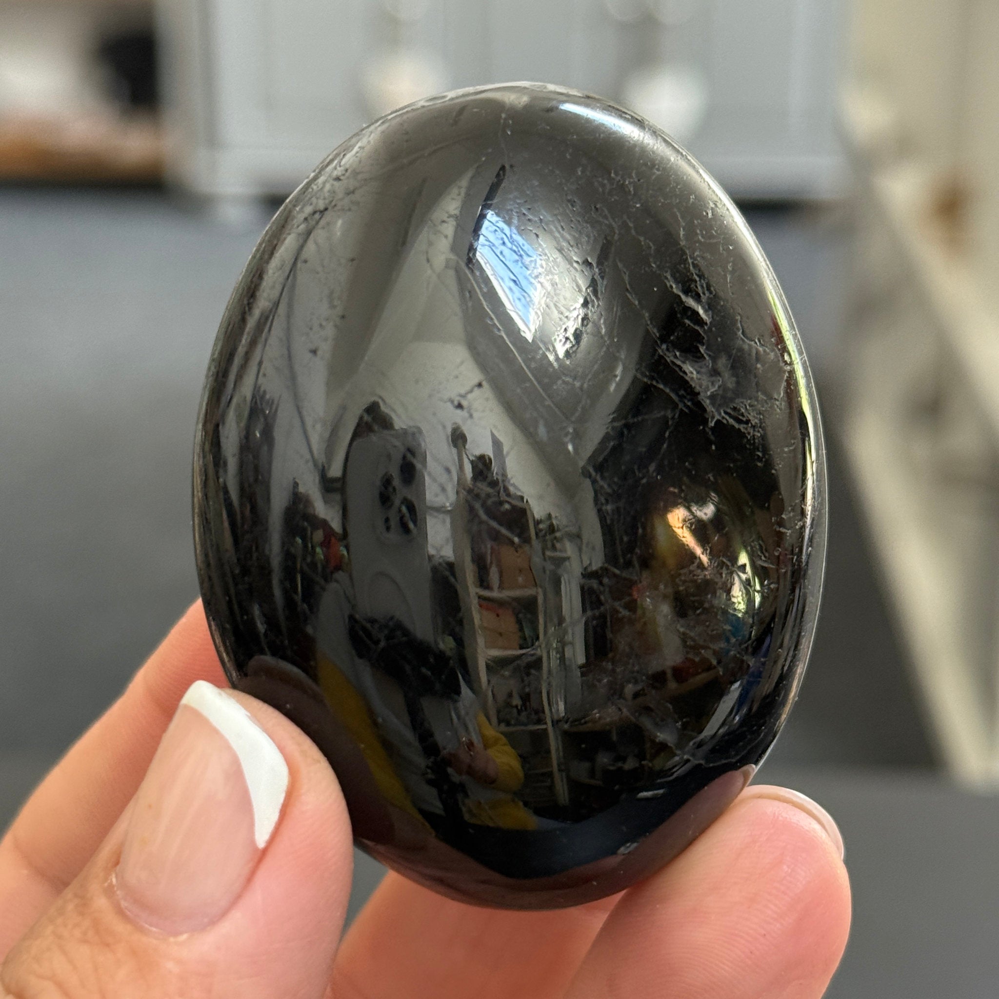 AAA Black Tourmaline Palmstone