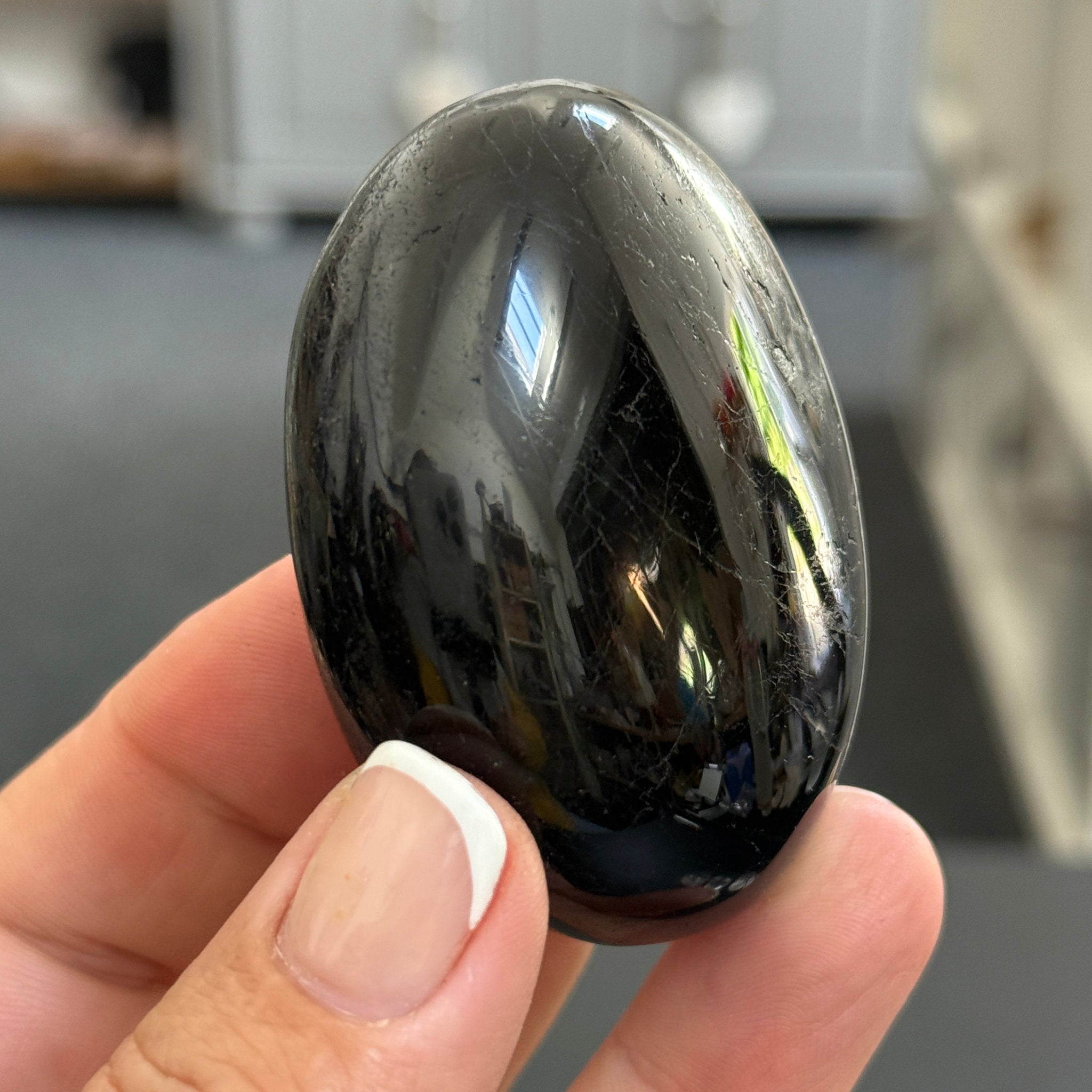 AAA Black Tourmaline Palmstone