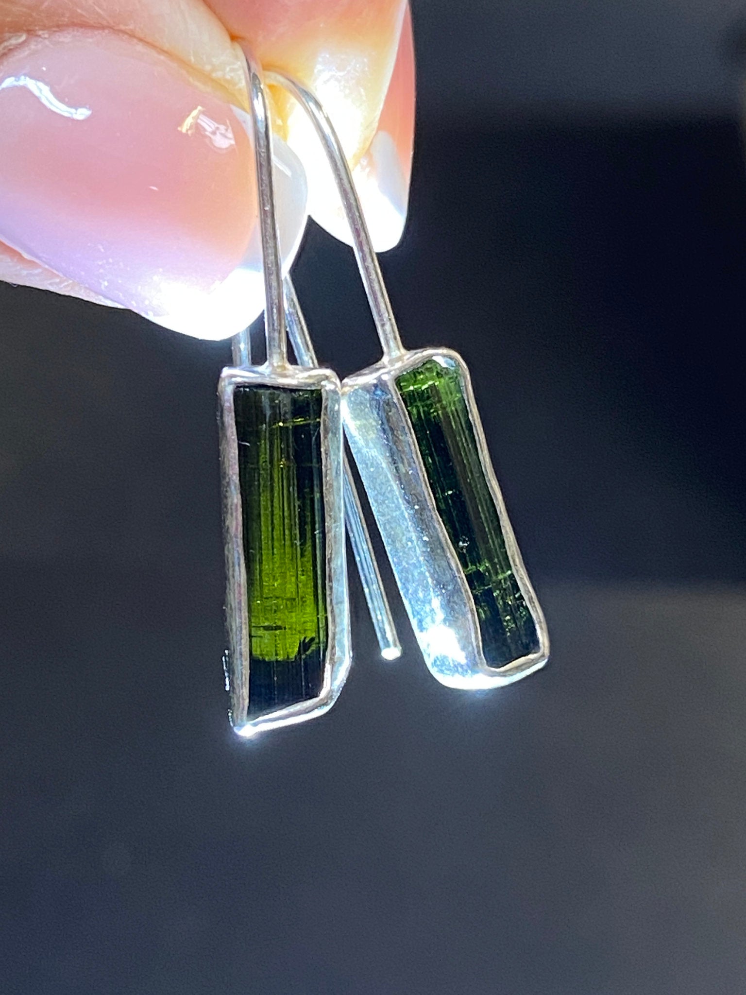 Green Tourmaline Earrings – Bespoke by Song of the Sea