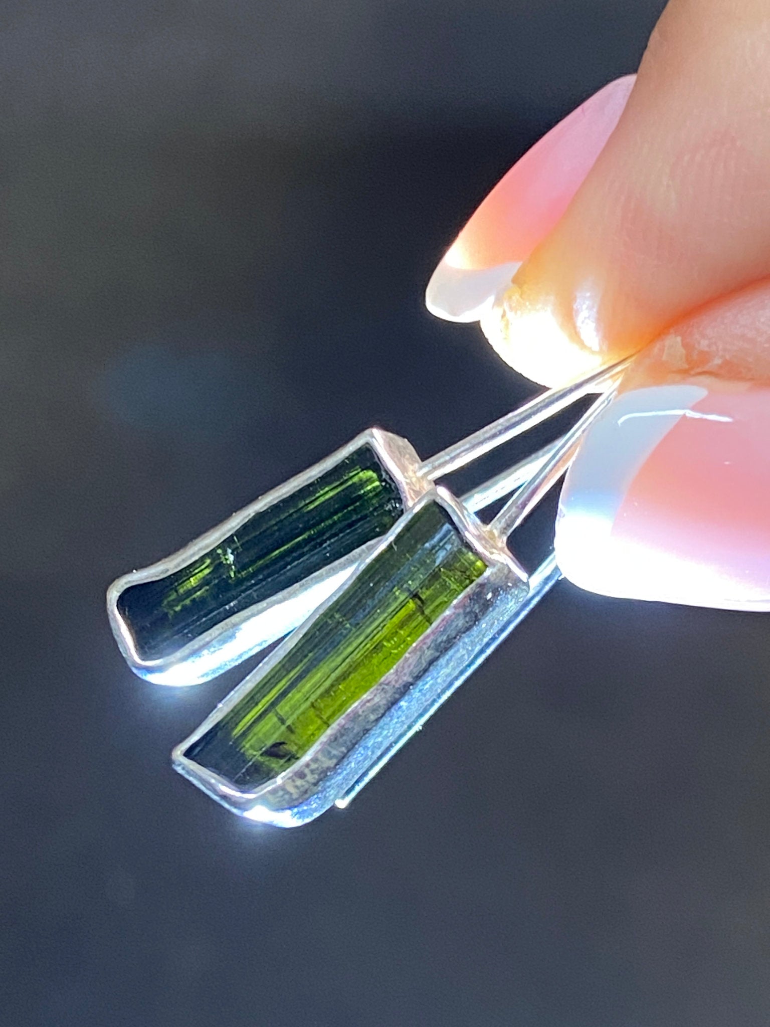 Green Tourmaline Earrings – Bespoke by Song of the Sea