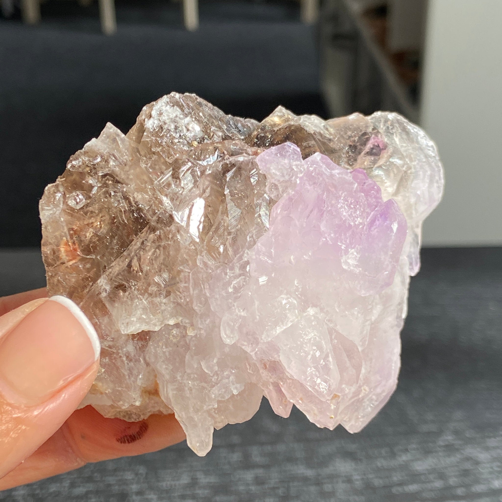 Smoky Quartz & Amethyst Cluster – Brazil
