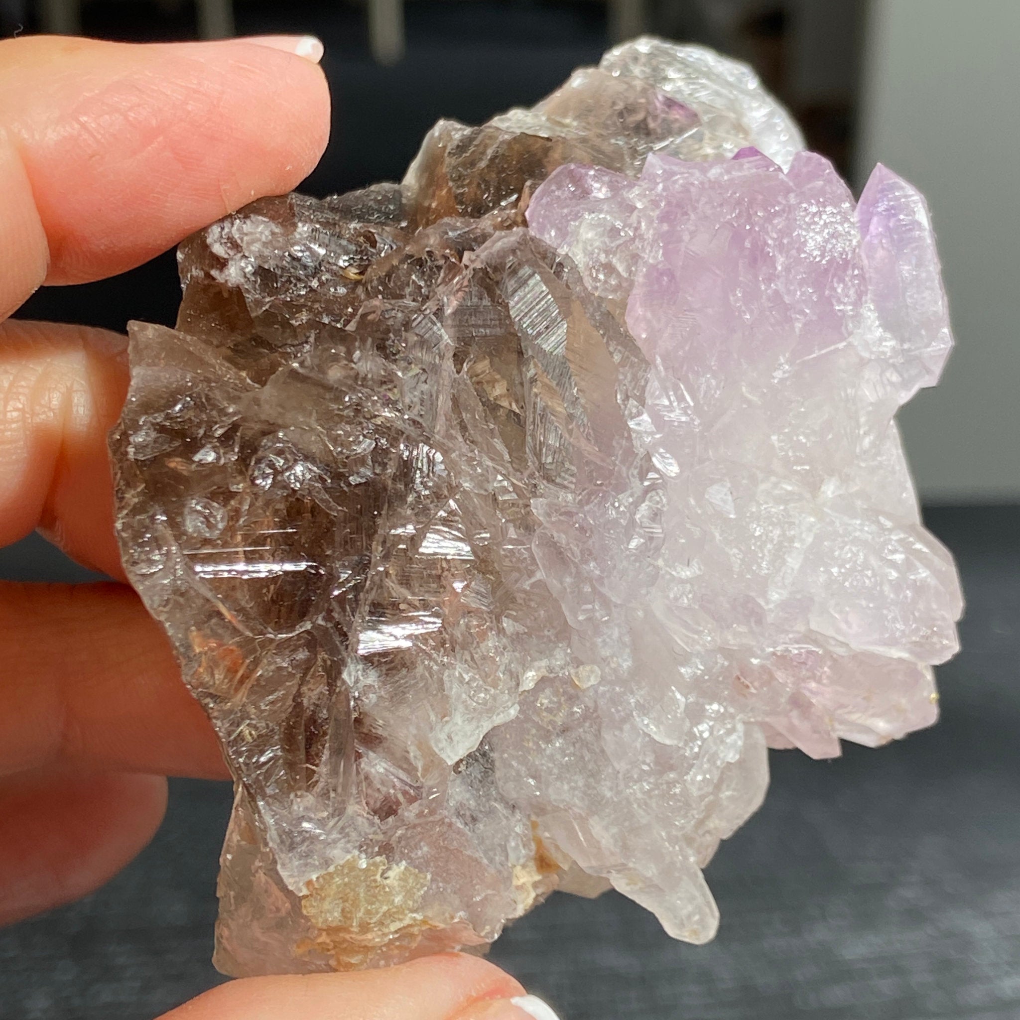 Smoky Quartz & Amethyst Cluster – Brazil