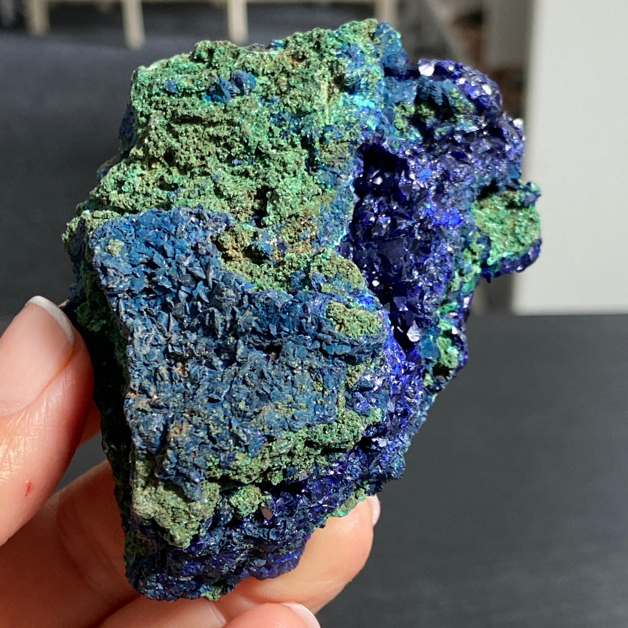 Azurite with Malachite - China