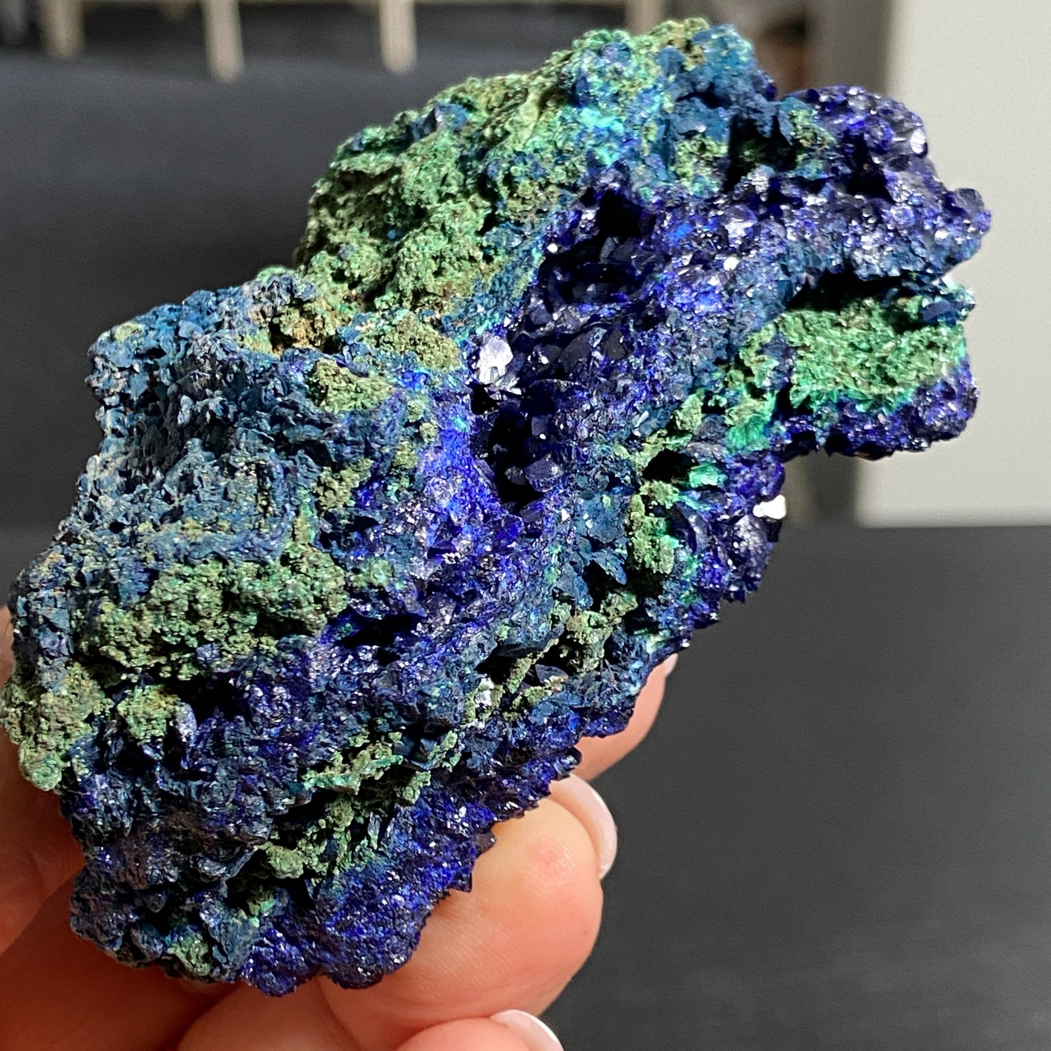 Azurite with Malachite - China