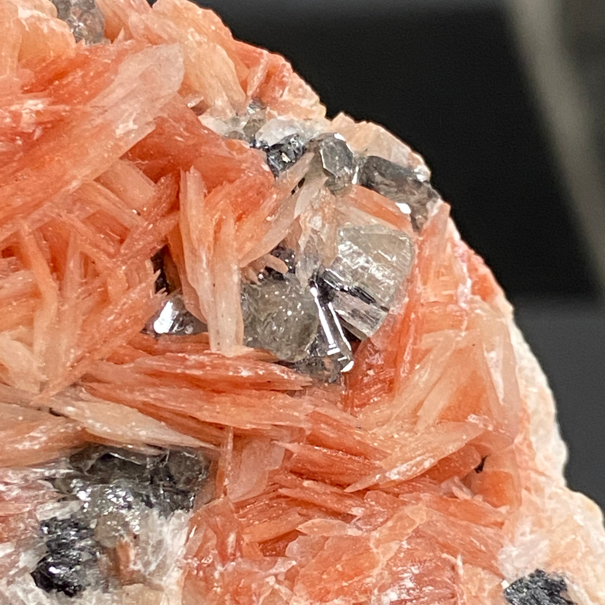 Pink Barite with Cerussite & Galena – Morocco