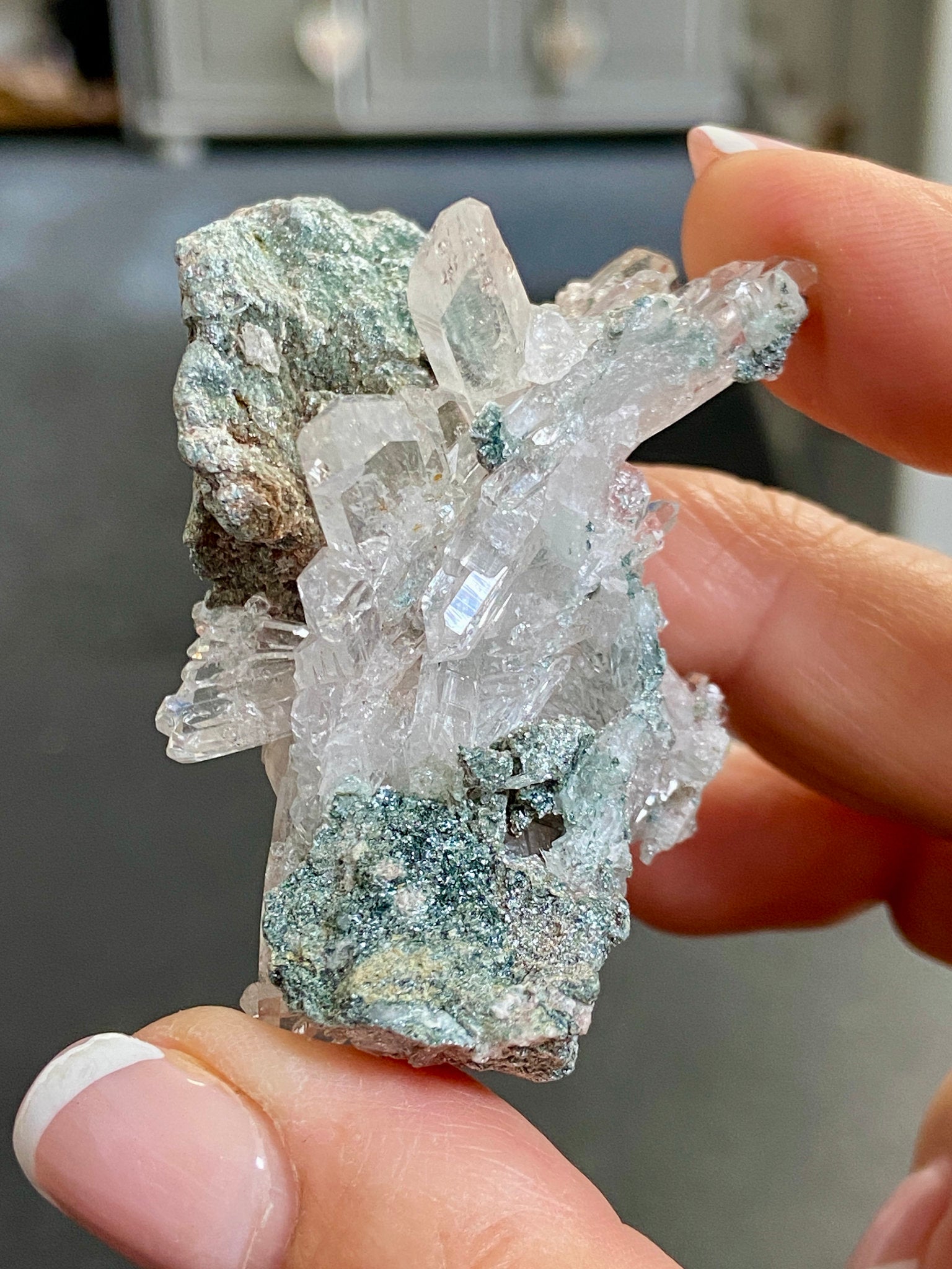 Lemurian Light Starburst Cluster with Fuchsite