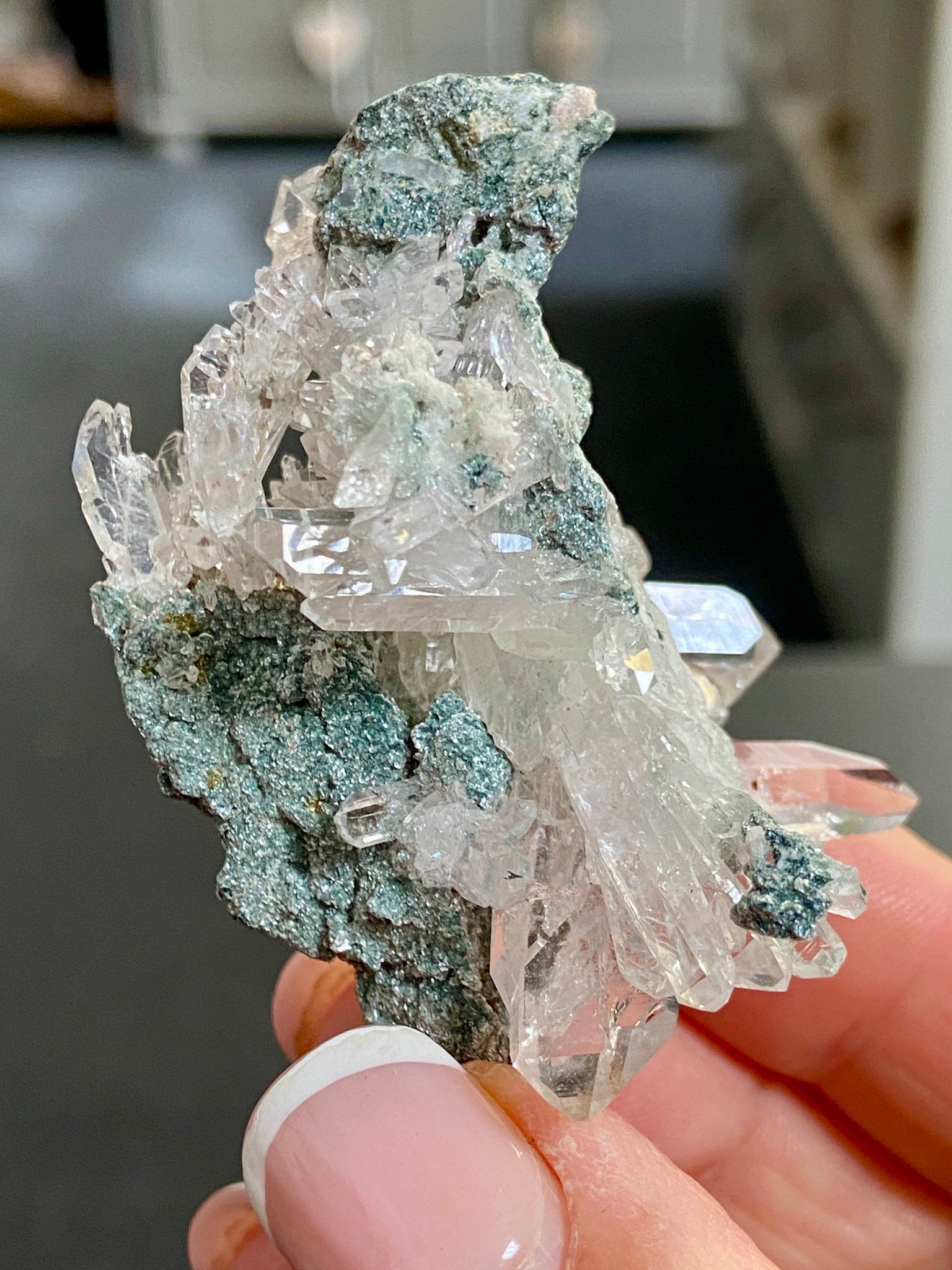 Lemurian Light Starburst Cluster with Fuchsite