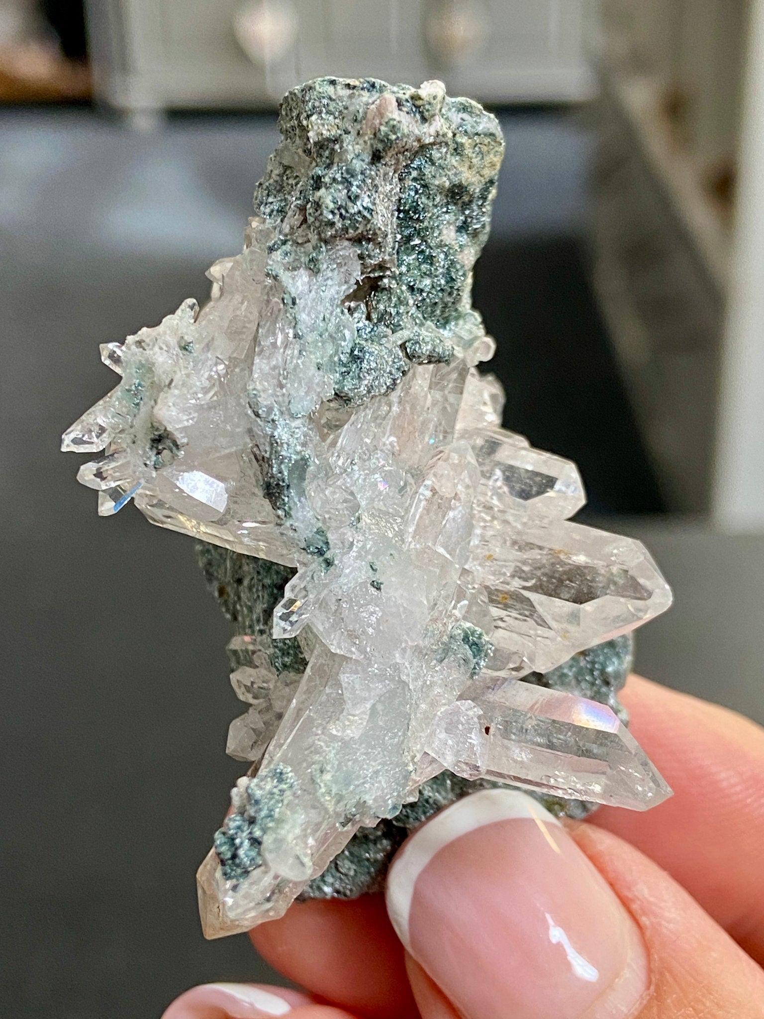 Lemurian Light Starburst Cluster with Fuchsite
