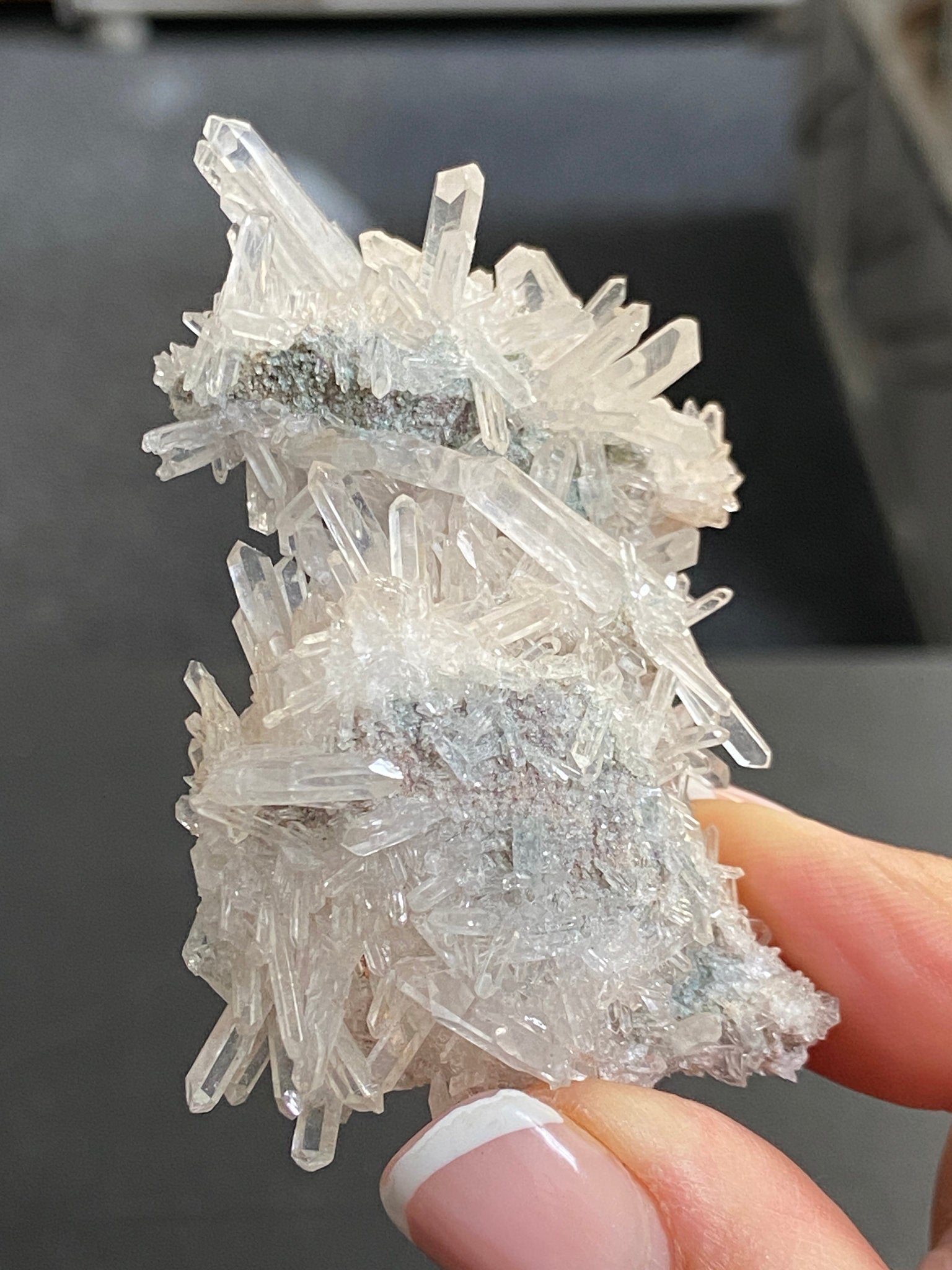 Lemurian Light Needle Cluster with Fuchsite