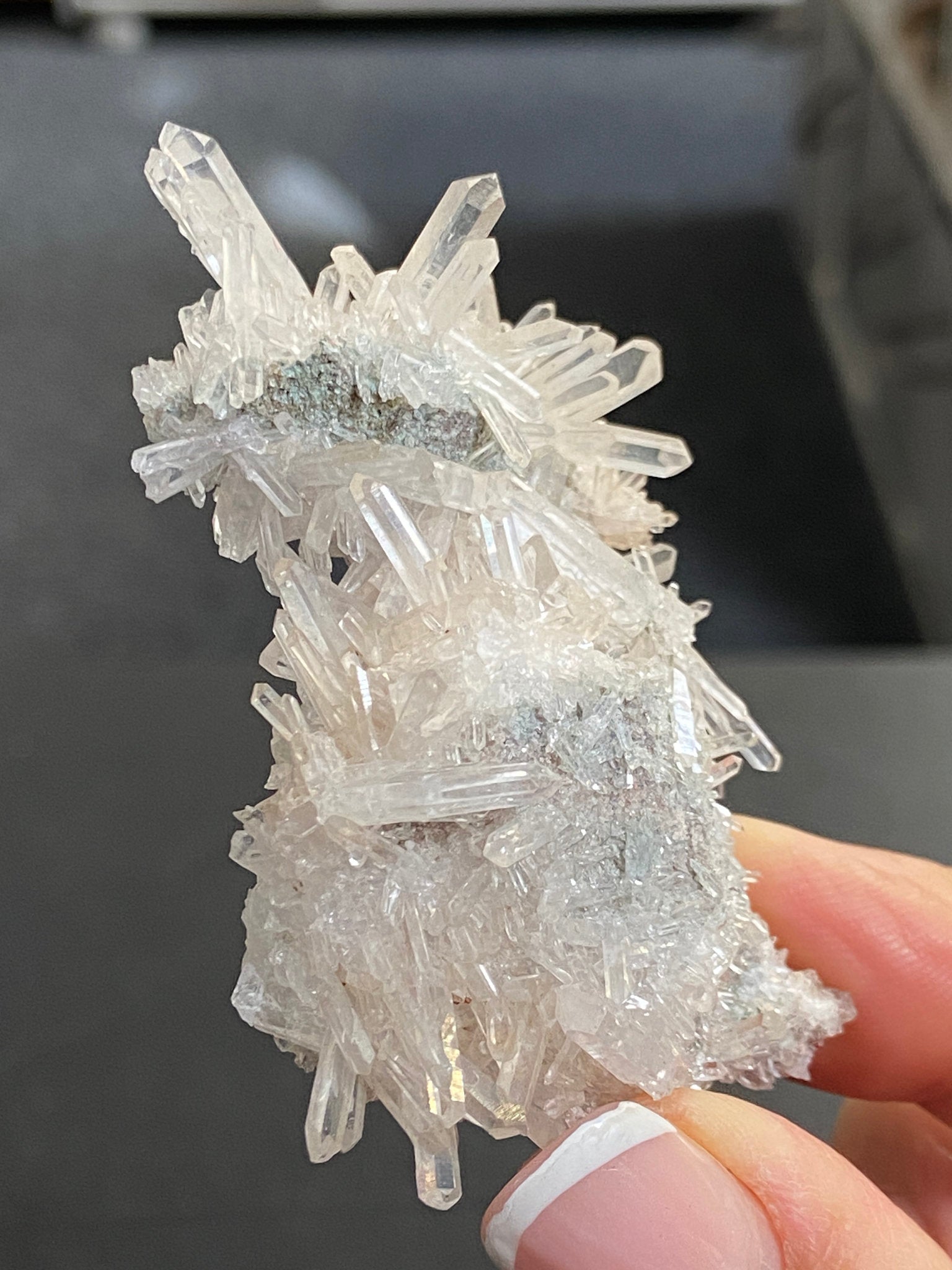 Lemurian Light Needle Cluster with Fuchsite