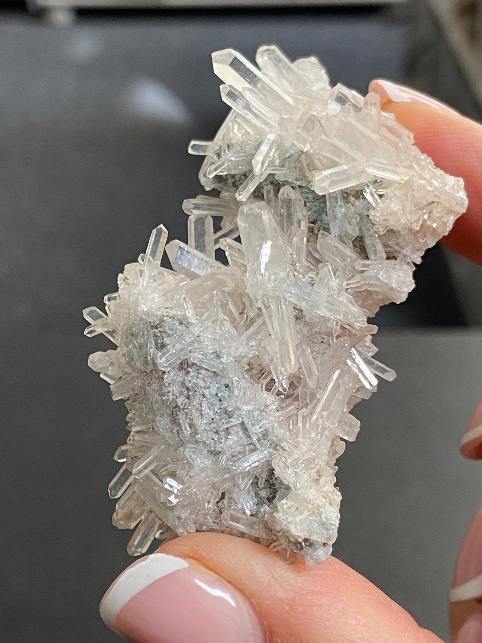 Lemurian Light Needle Cluster with Fuchsite