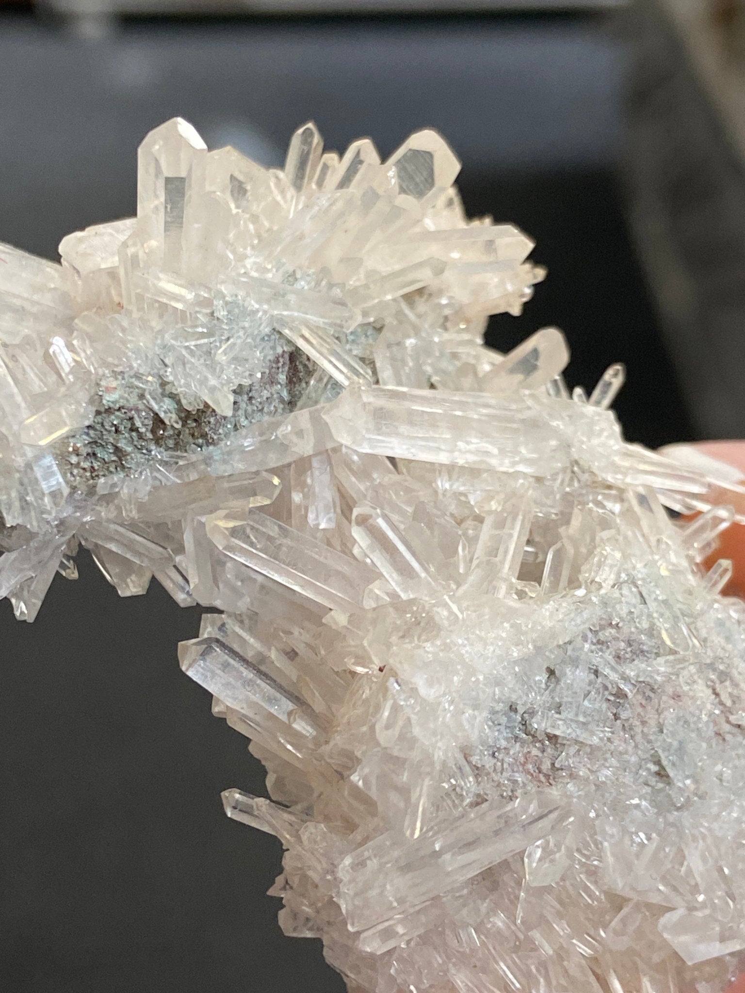 Lemurian Light Needle Cluster with Fuchsite