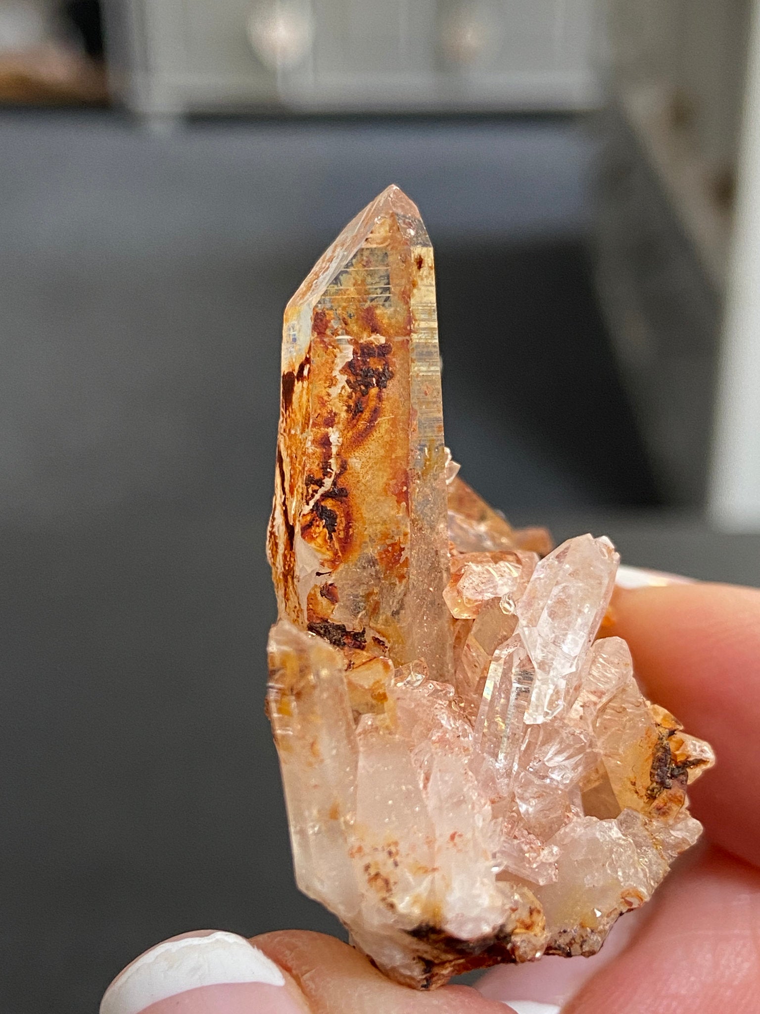Sacred Flame Lemurian Light Quartz Cluster