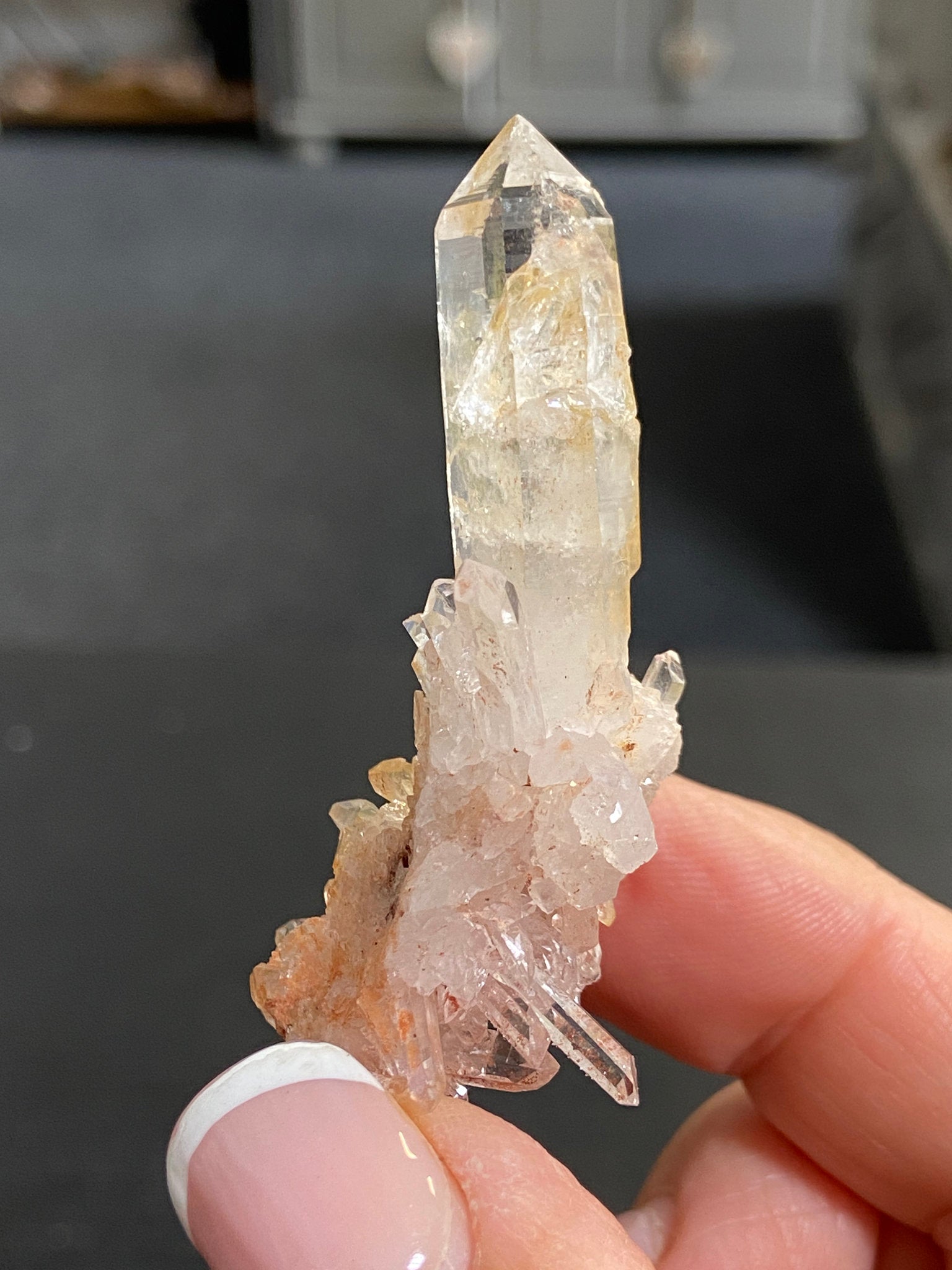 Pink & Gold Lemurian Light Quartz Cluster
