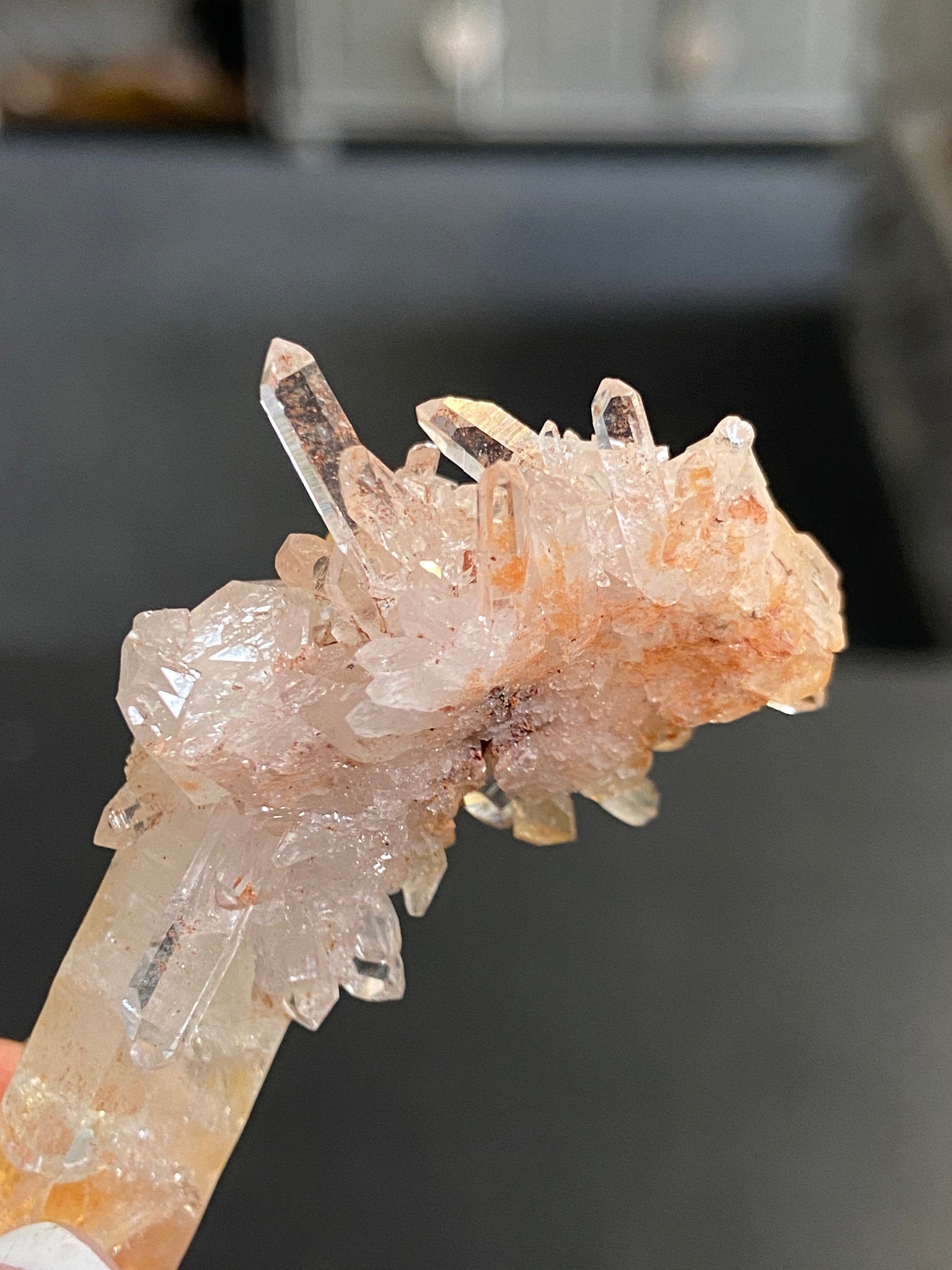 Pink & Gold Lemurian Light Quartz Cluster