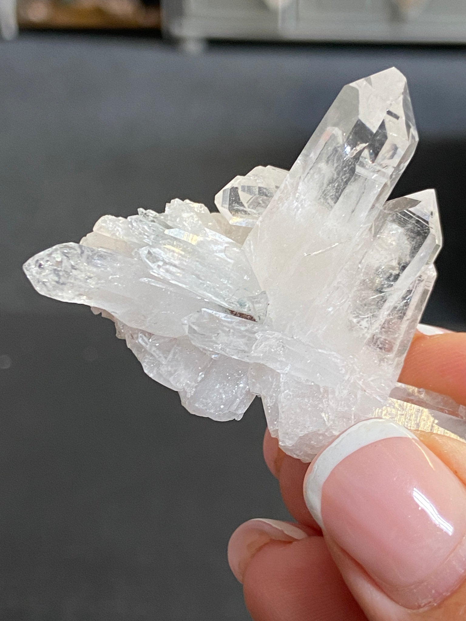 Lemurian Light Quartz Cluster with Fuchsite