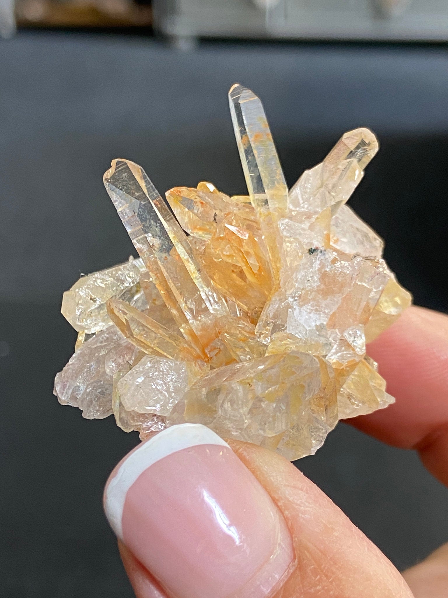 Pink & Gold Lemurian Light Quartz Cluster