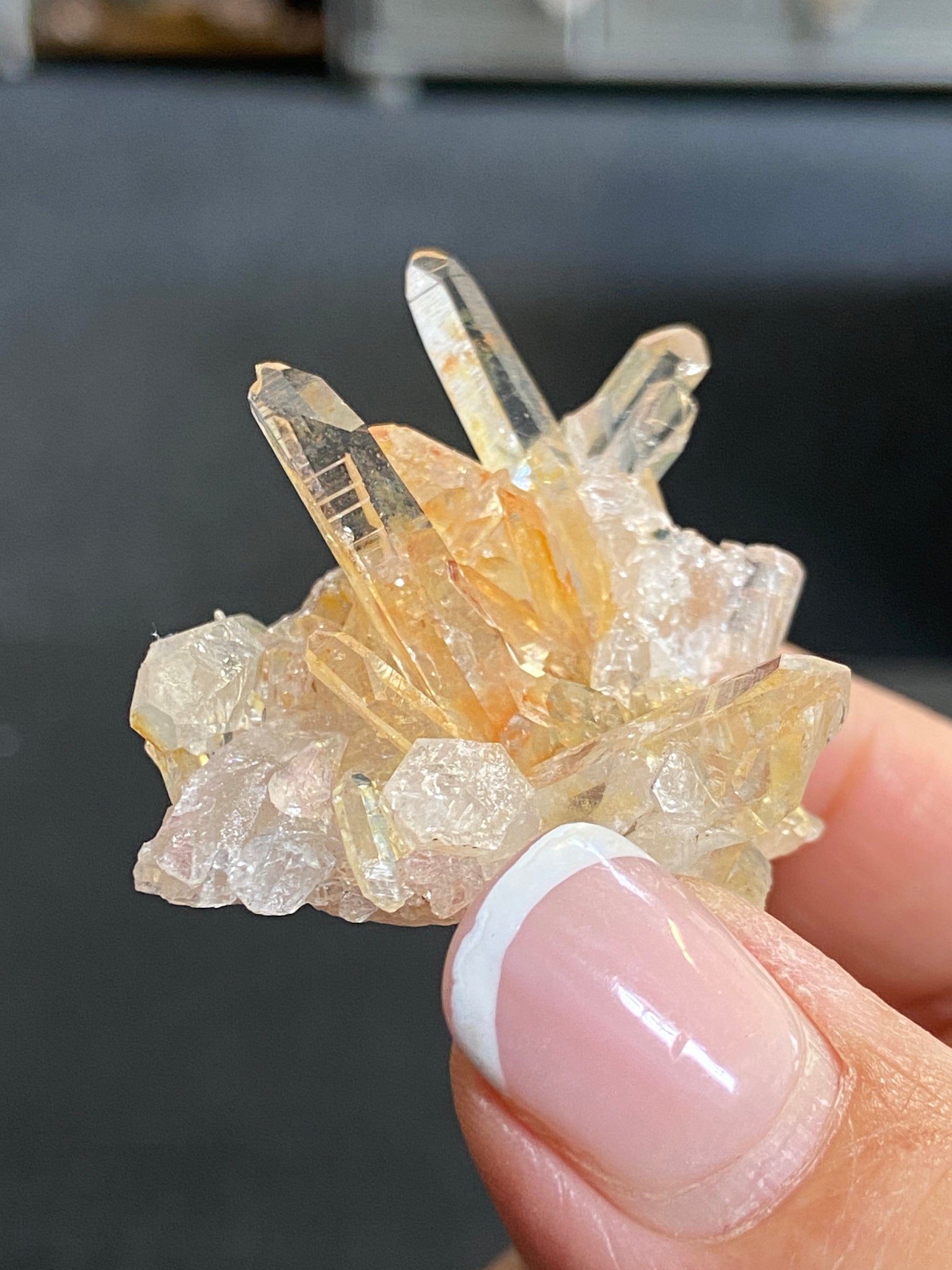 Pink & Gold Lemurian Light Quartz Cluster
