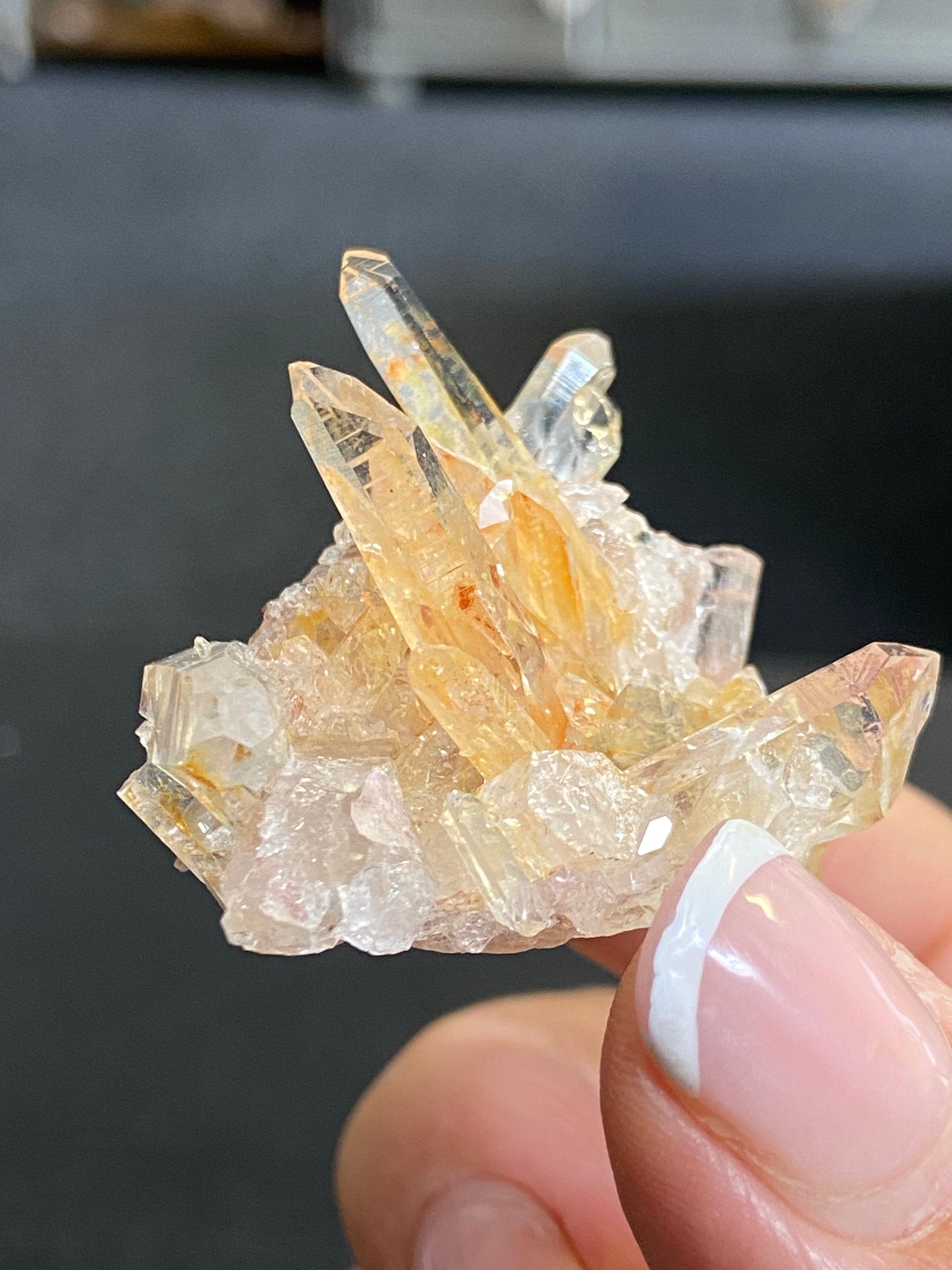 Pink & Gold Lemurian Light Quartz Cluster